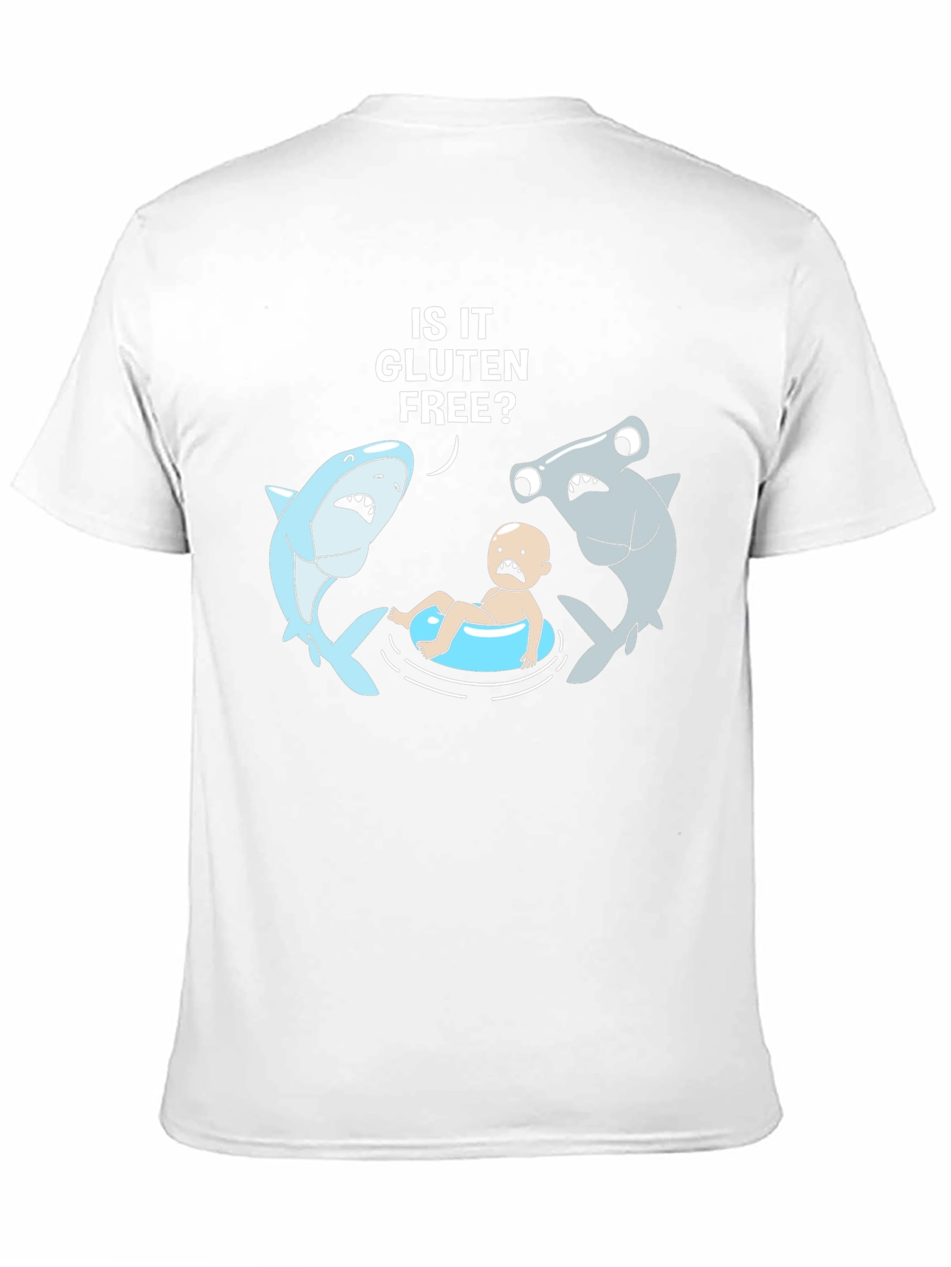 Funny Gluten-Free Baby Sharks Black T-Shirt
