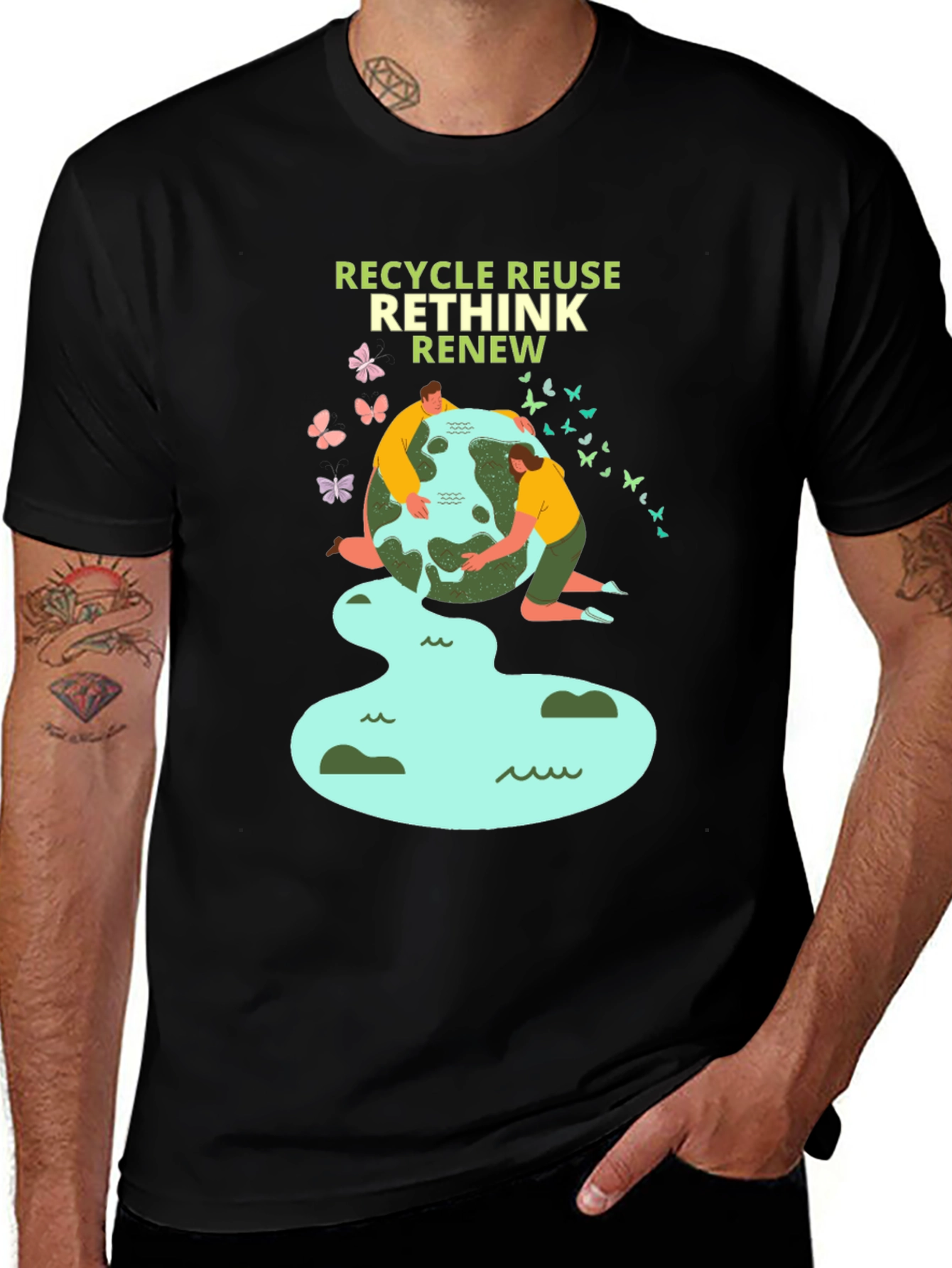Eco-Friendly Recycle Reuse Rethink Renew T-Shirt