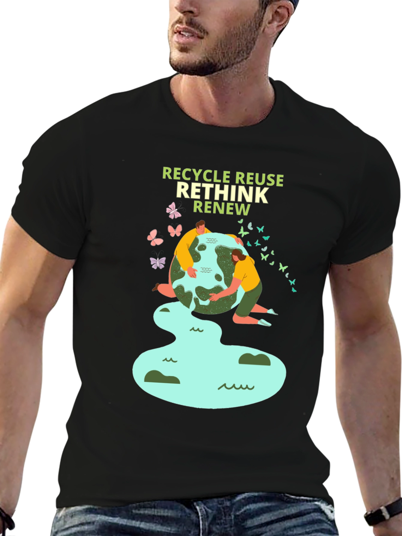 Eco-Friendly Recycle Reuse Rethink Renew T-Shirt