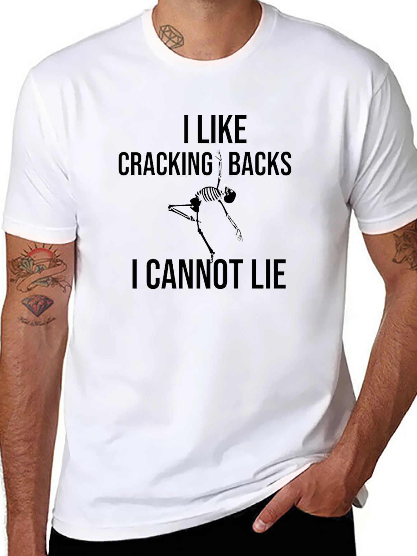 Cracking Backs Skeleton Graphic Tee - Black Cotton