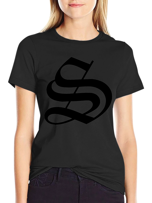 Black T-Shirt with Gothic S Design