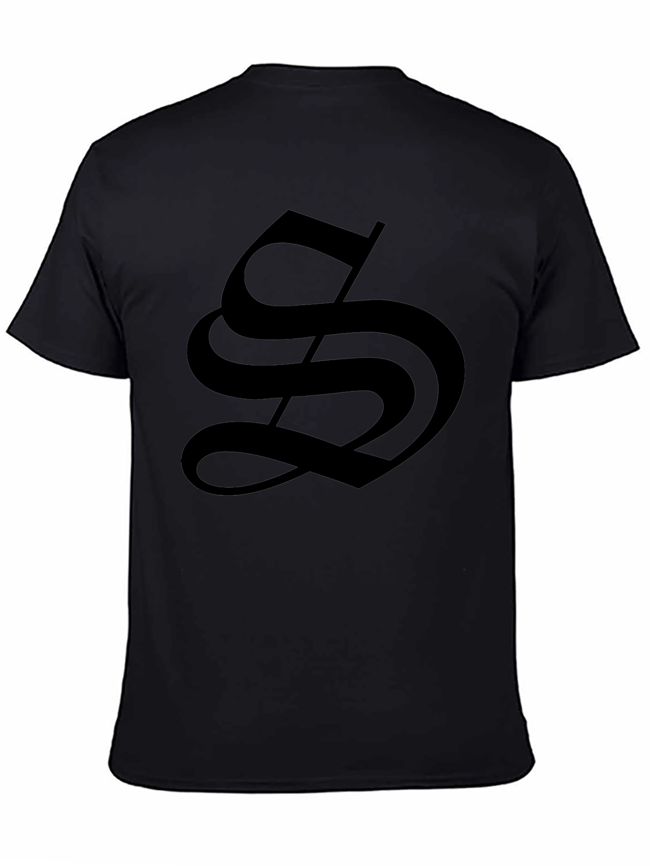 Black T-Shirt with Gothic S Design