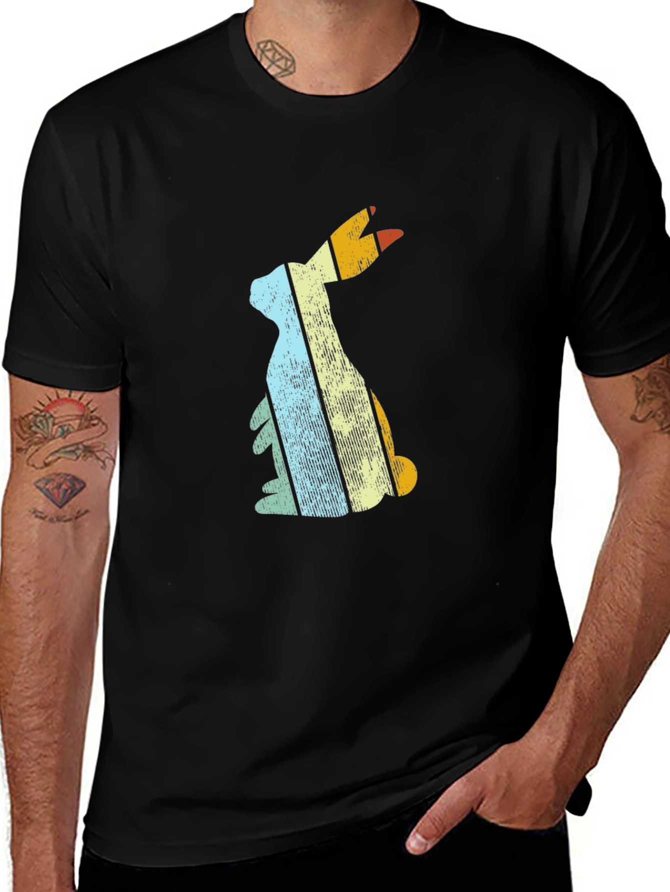 Retro Easter Bunny T-Shirt - Distressed Graphic Tee
