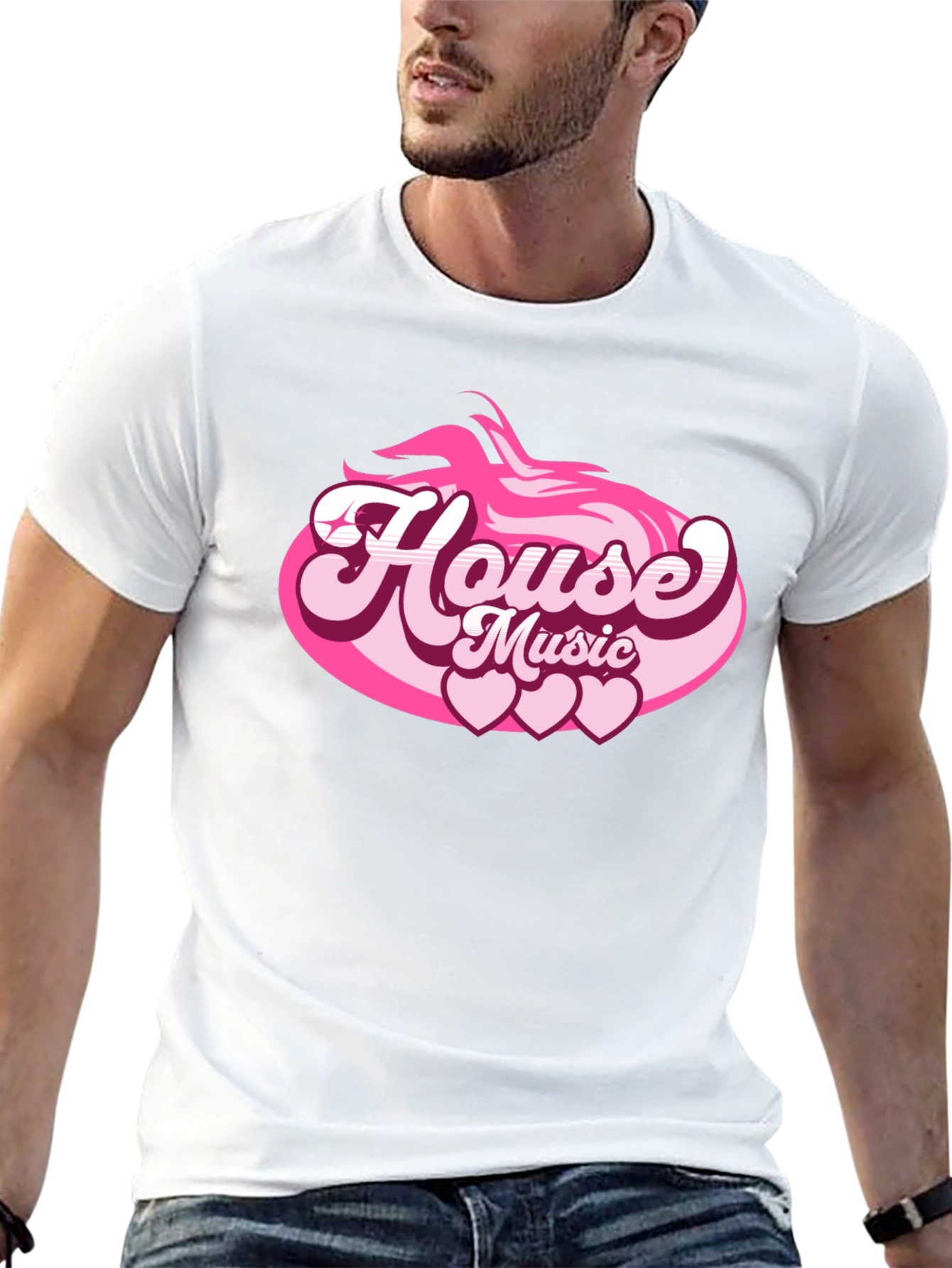 House Music Heart Tee - Retro Style