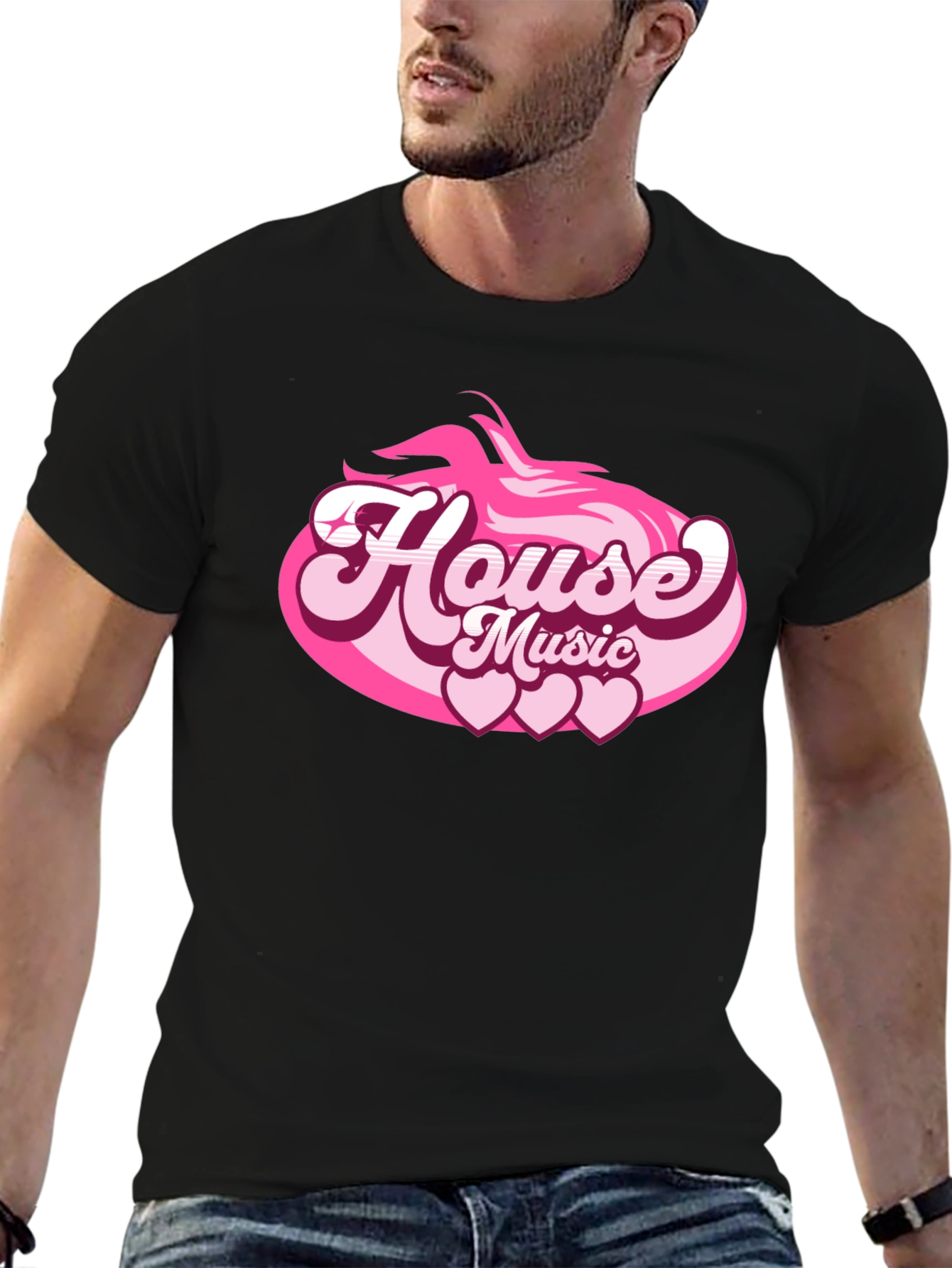 House Music Heart Tee - Retro Style