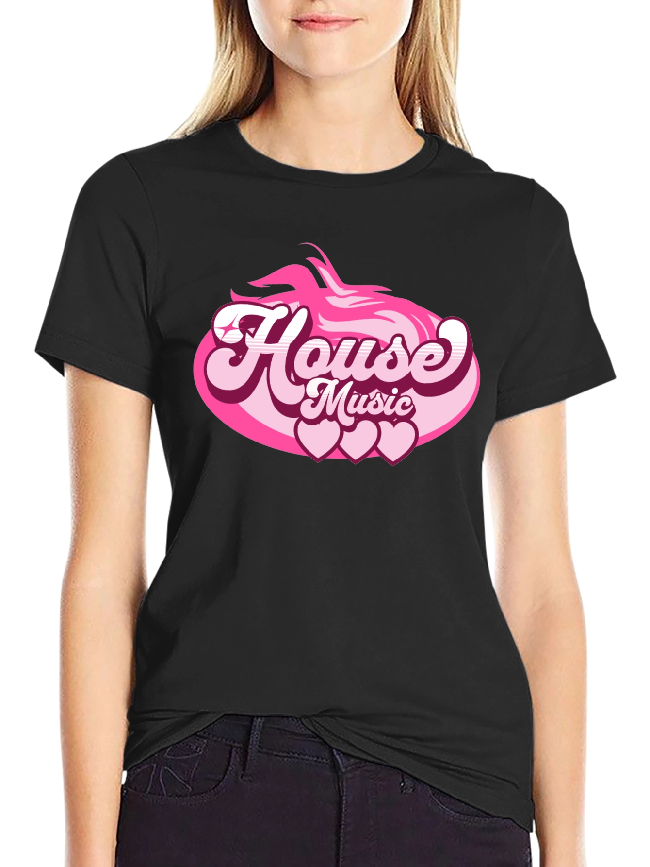 House Music Heart Tee - Retro Style