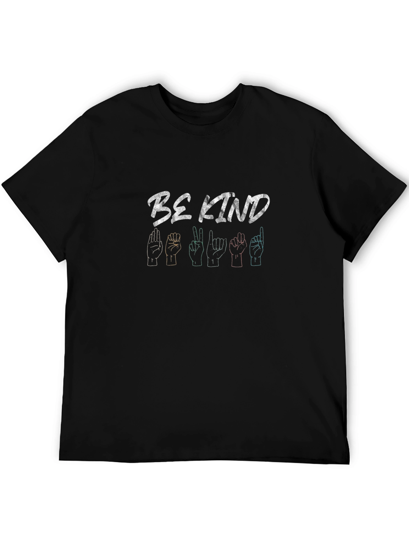 Be Kind Sign Language Graphic Tee - Black