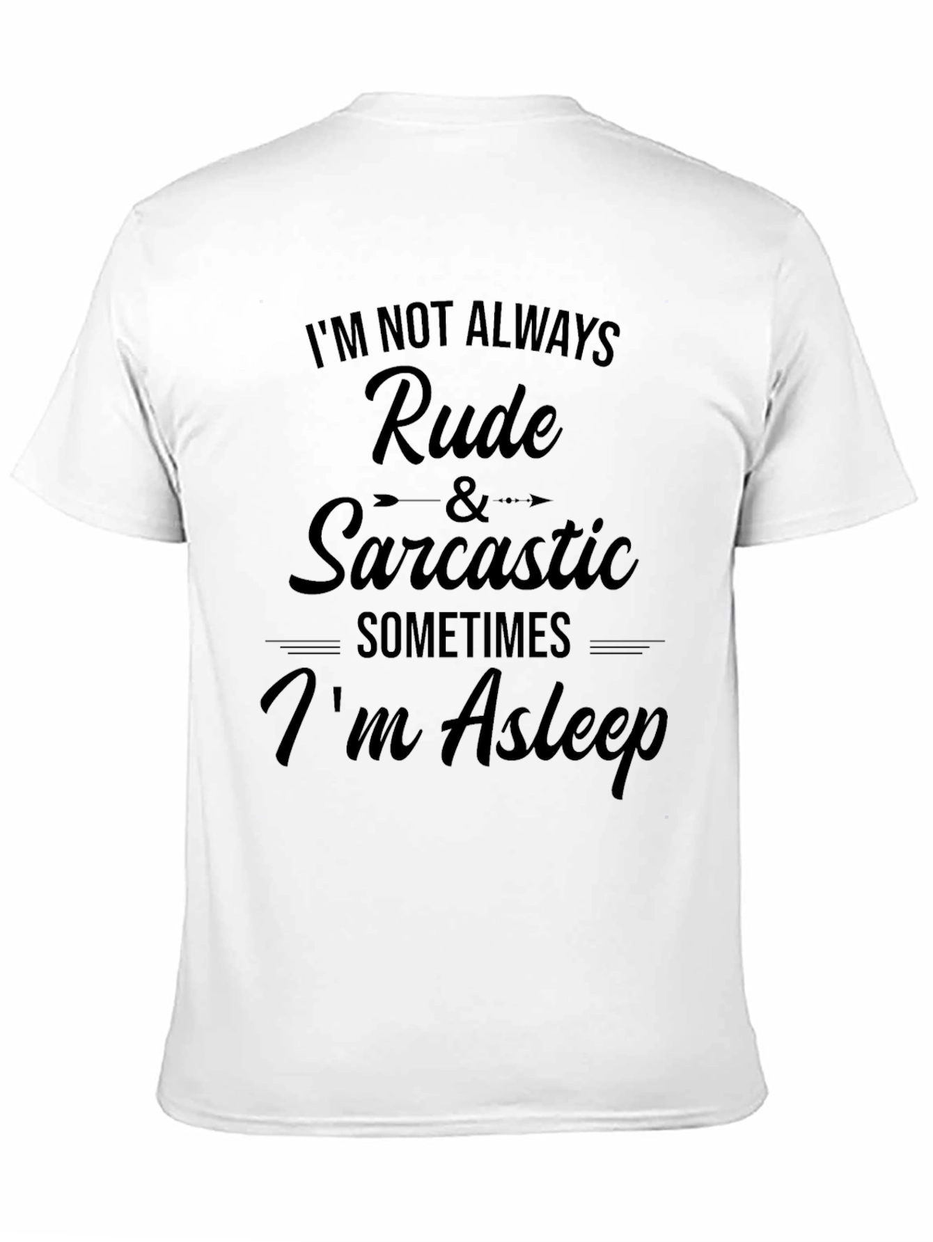Funny Sarcastic Asleep Black Graphic T-Shirt