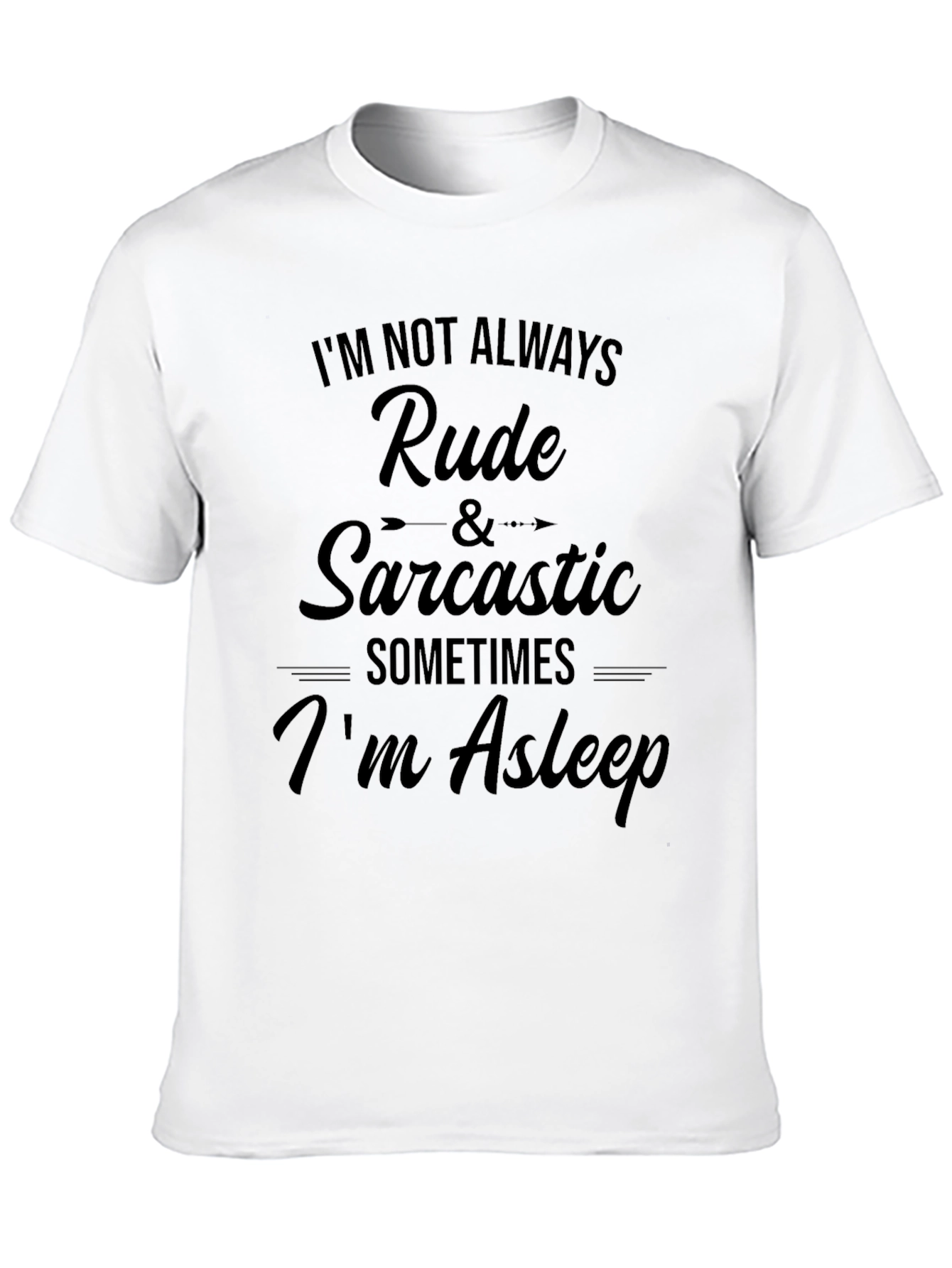 Funny Sarcastic Asleep Black Graphic T-Shirt