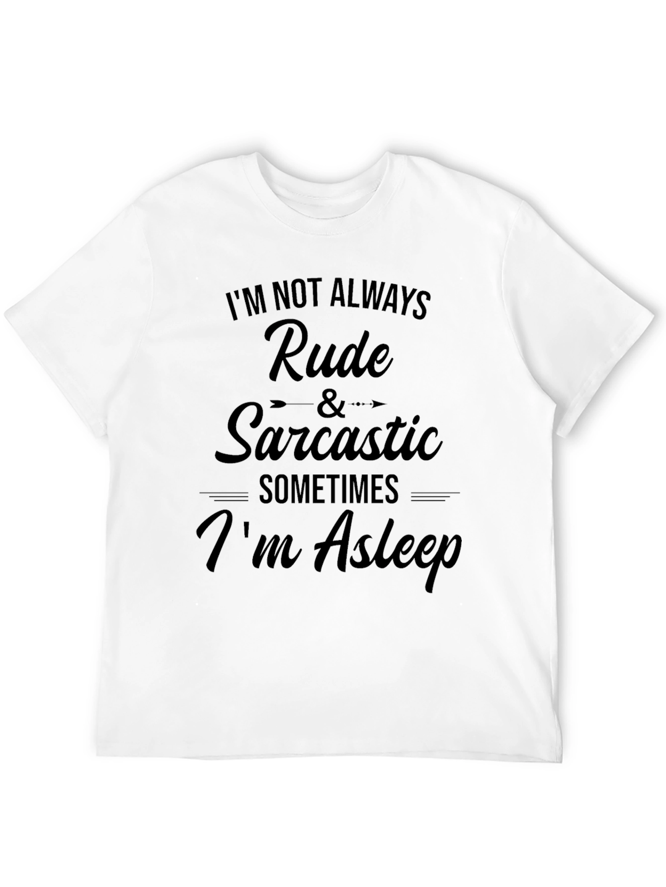 Funny Sarcastic Asleep Black Graphic T-Shirt