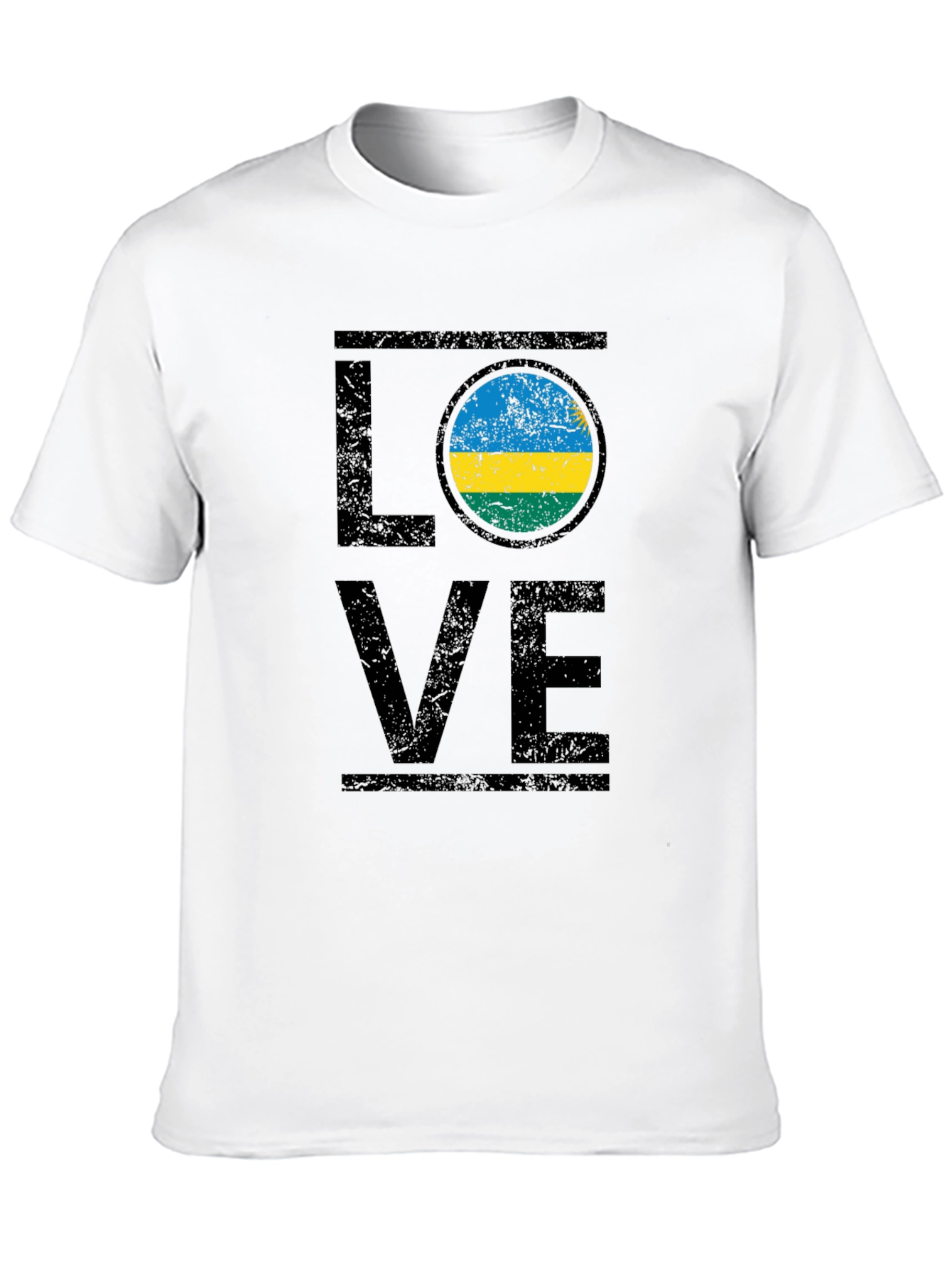 Love Rwanda Flag Graphic T-Shirt