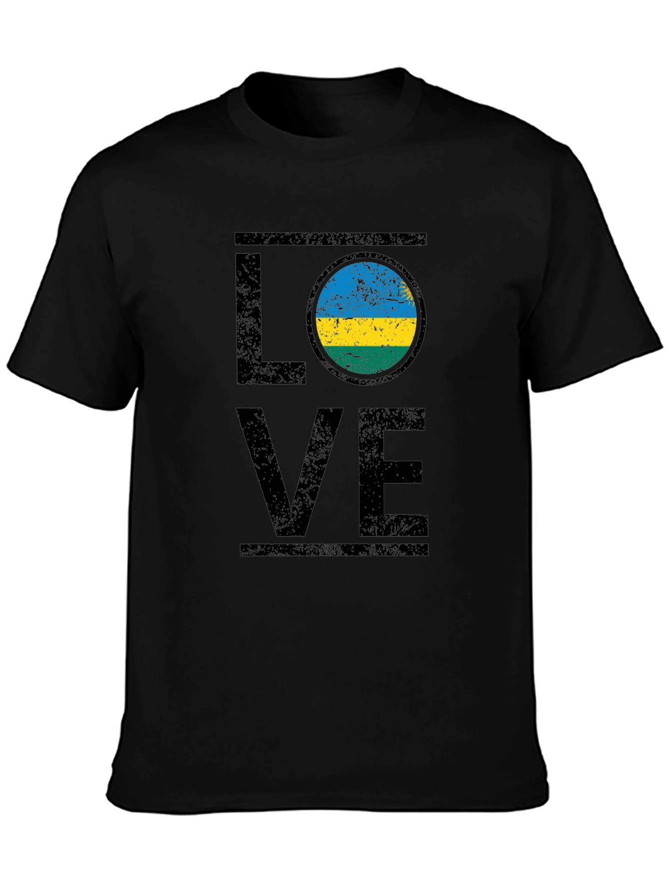 Love Rwanda Flag Graphic T-Shirt
