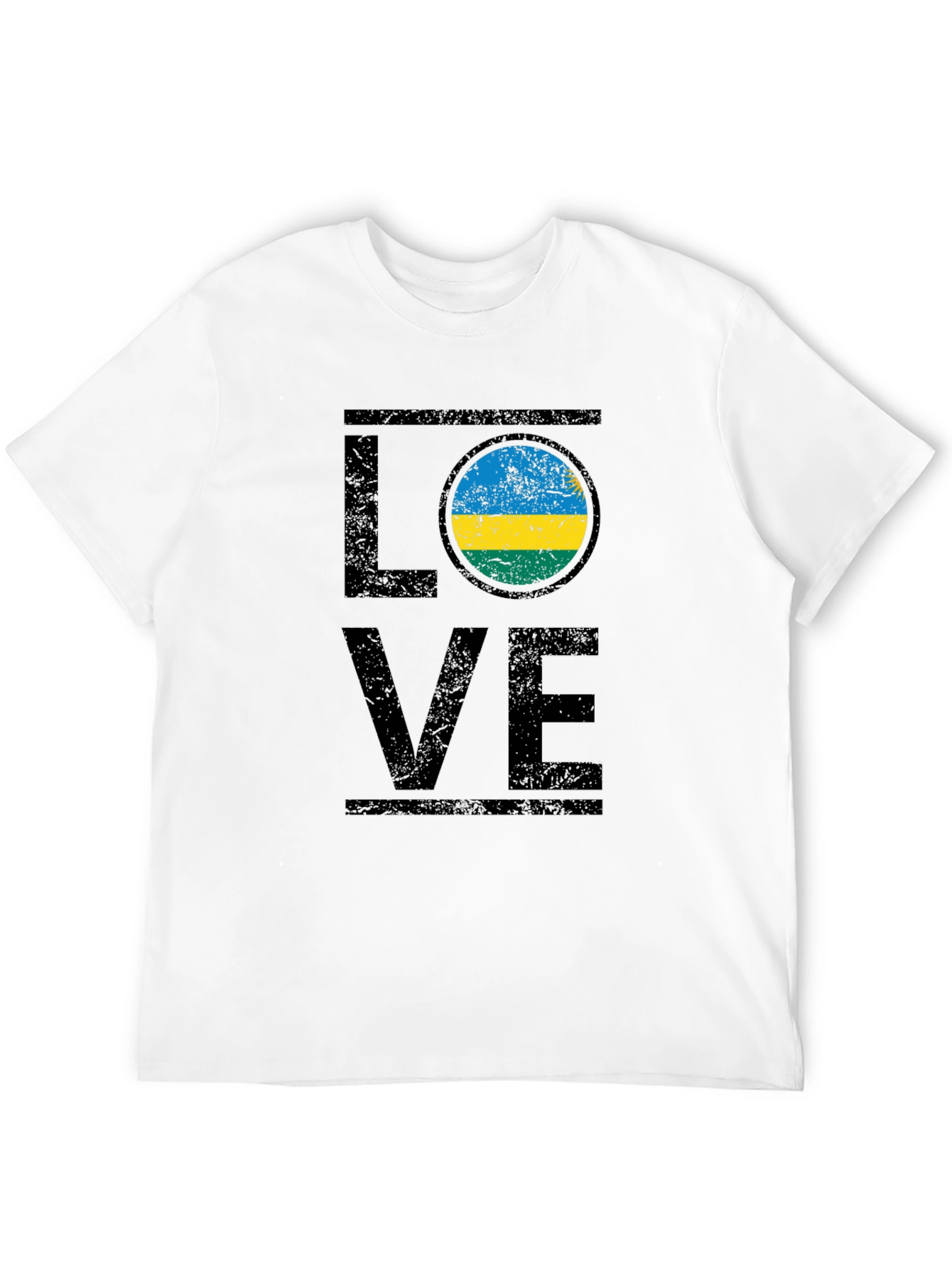 Love Rwanda Flag Graphic T-Shirt