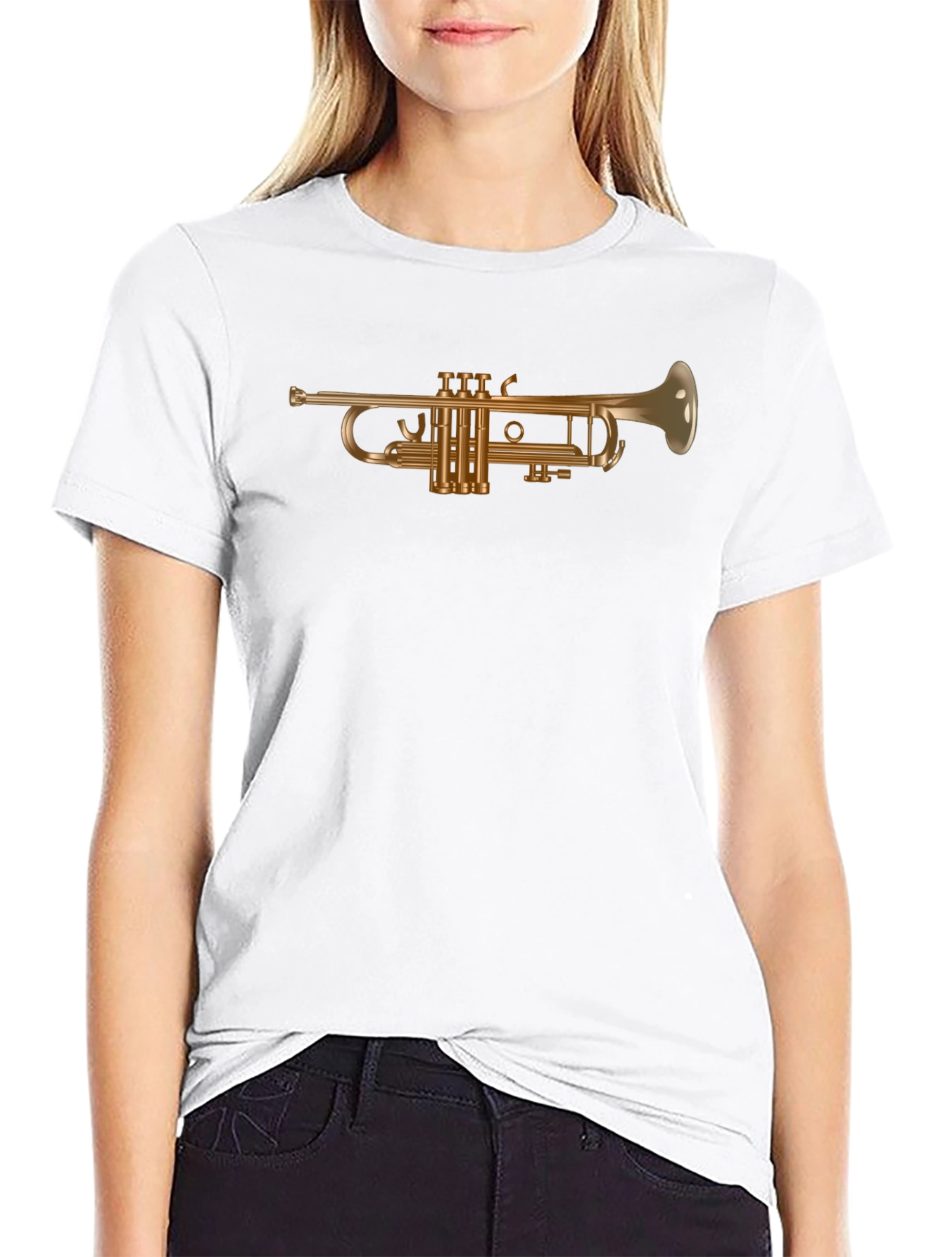 Trumpet Graphic Tee - Black Cotton T-Shirt