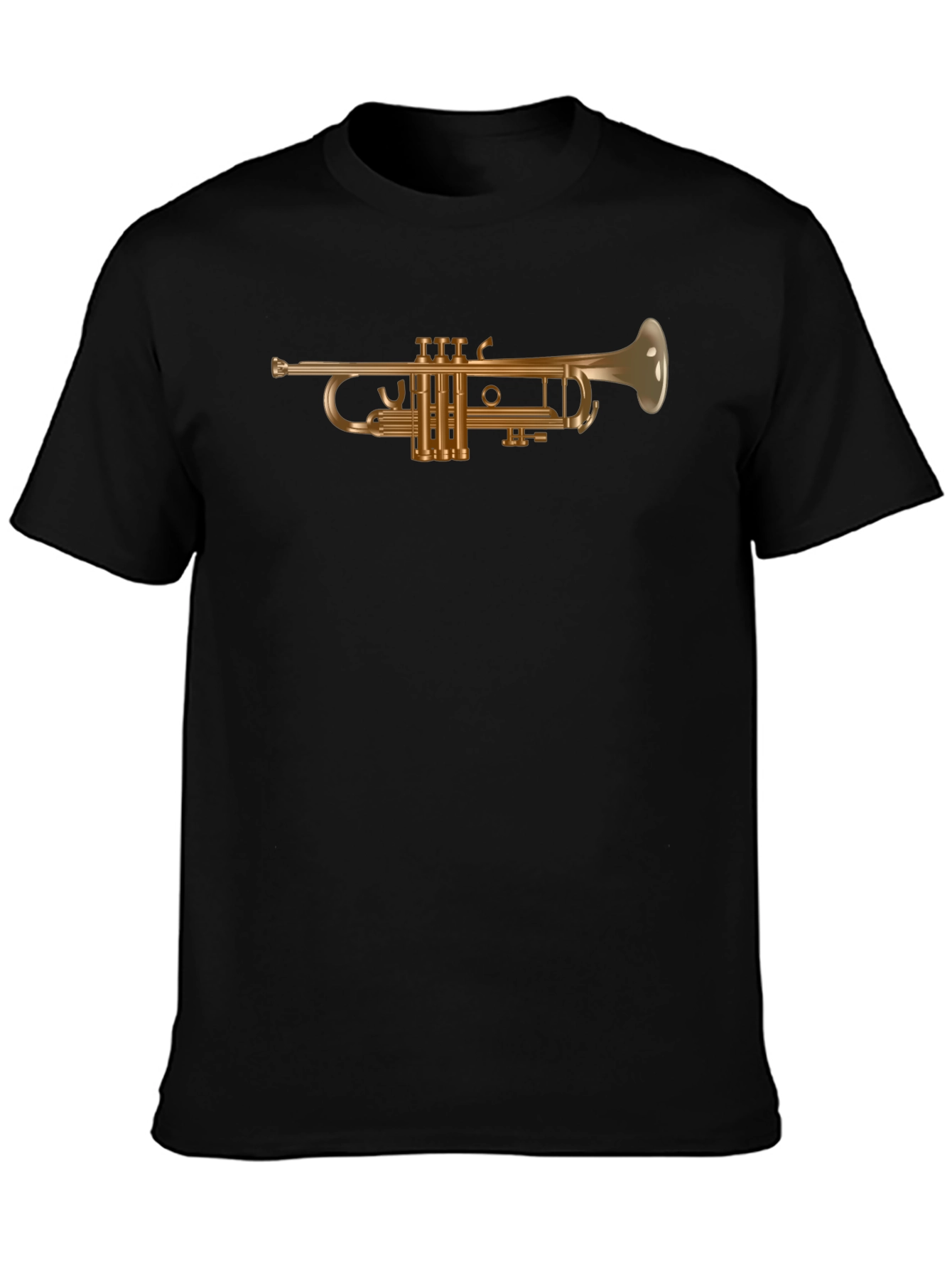 Trumpet Graphic Tee - Black Cotton T-Shirt