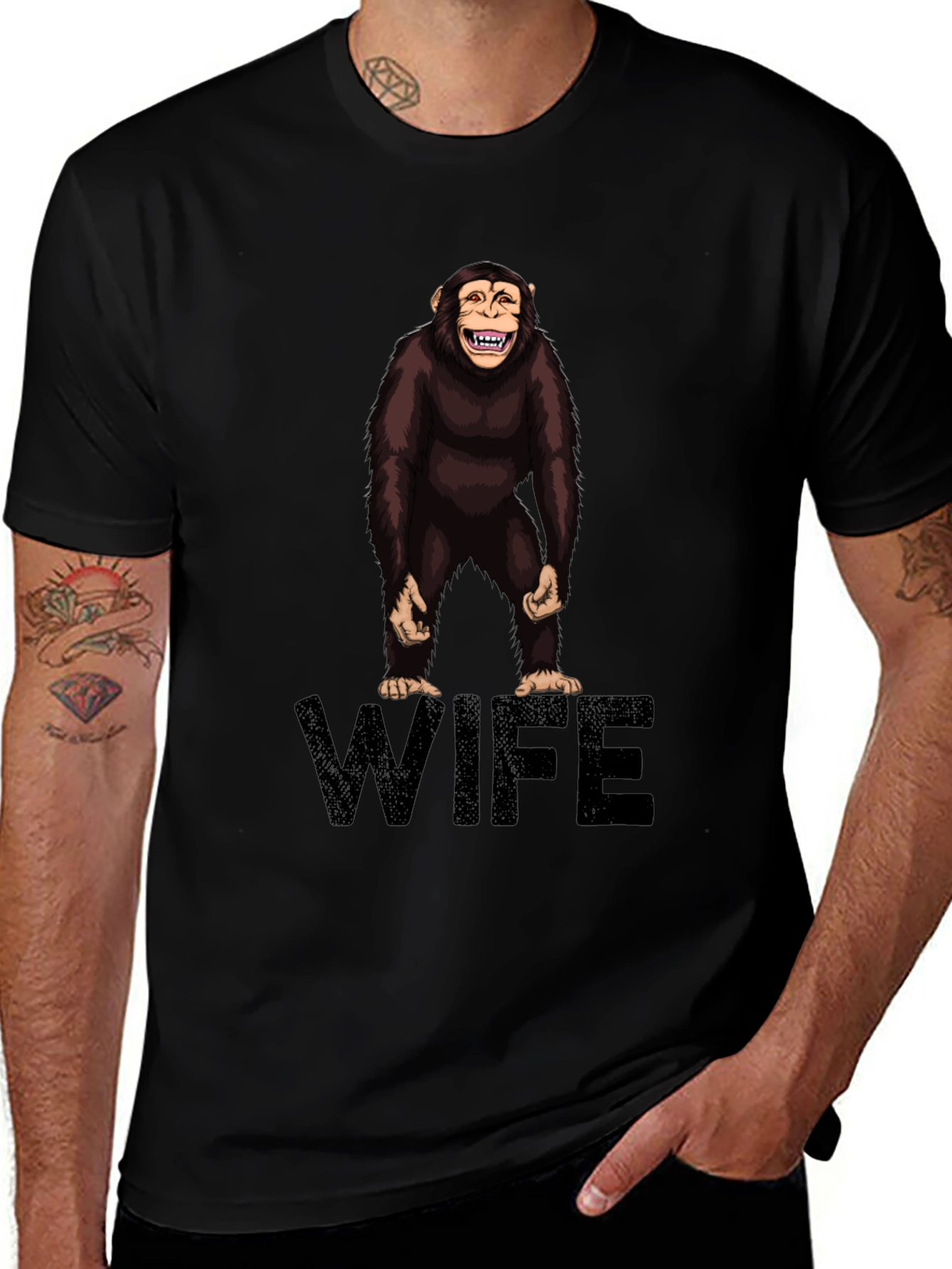 Chimpanzee Wife Graphic Tee - Funny Novelty Shirt