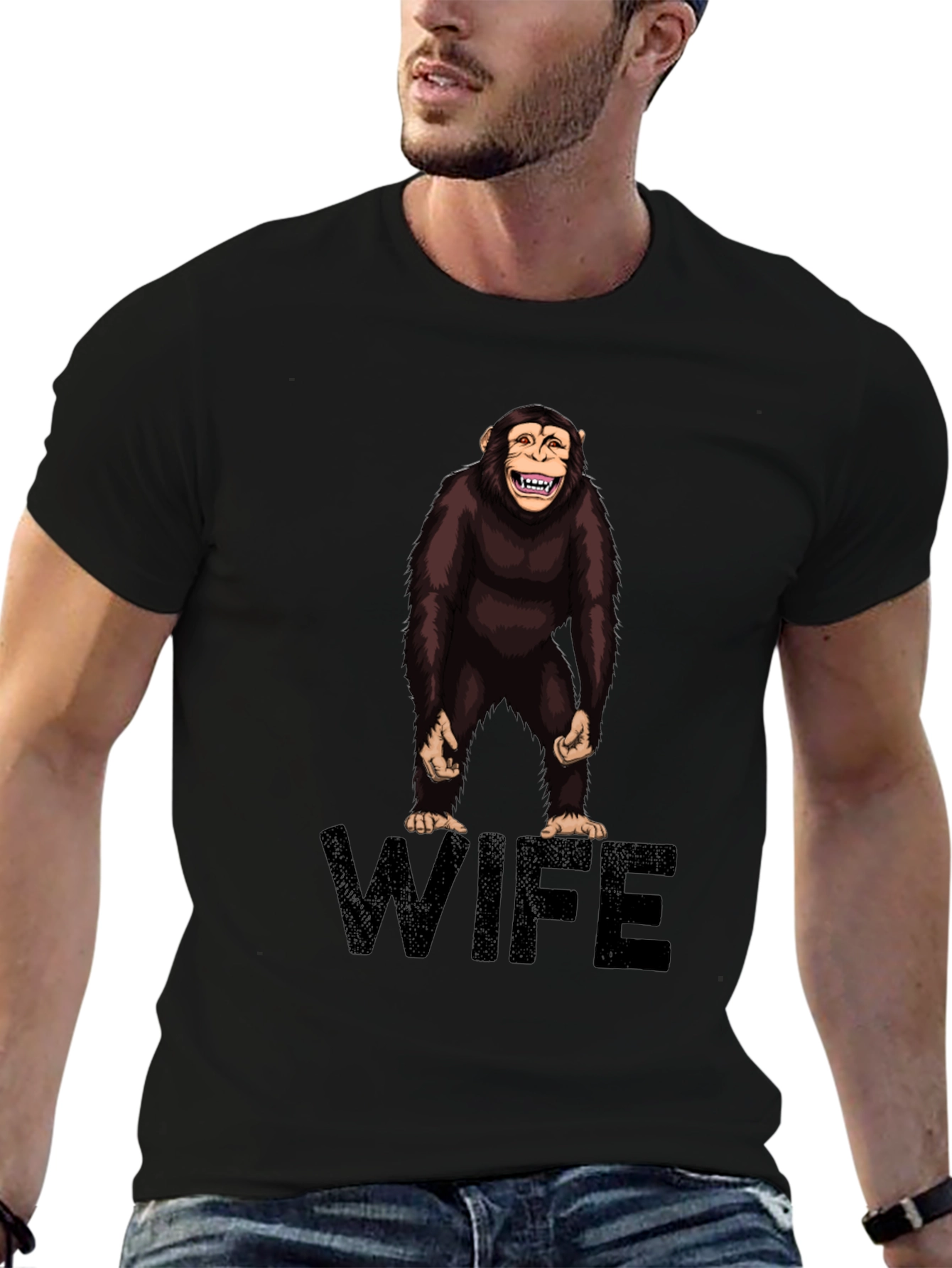 Chimpanzee Wife Graphic Tee - Funny Novelty Shirt