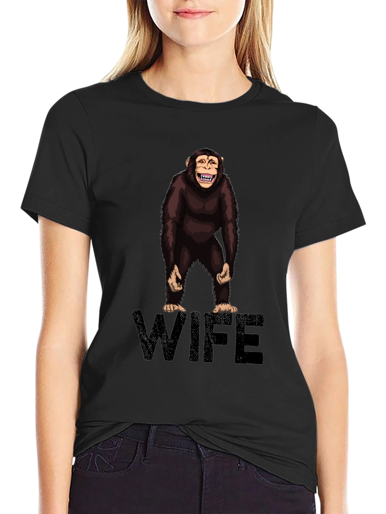 Chimpanzee Wife Graphic Tee - Funny Novelty Shirt