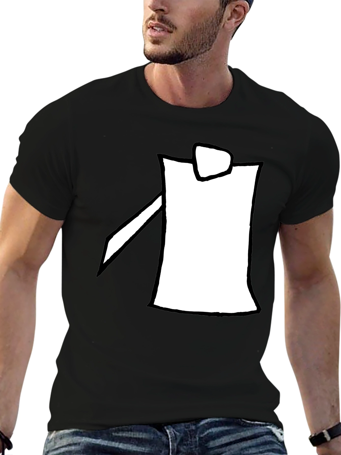 Modern Minimalist Black Graphic Tee
