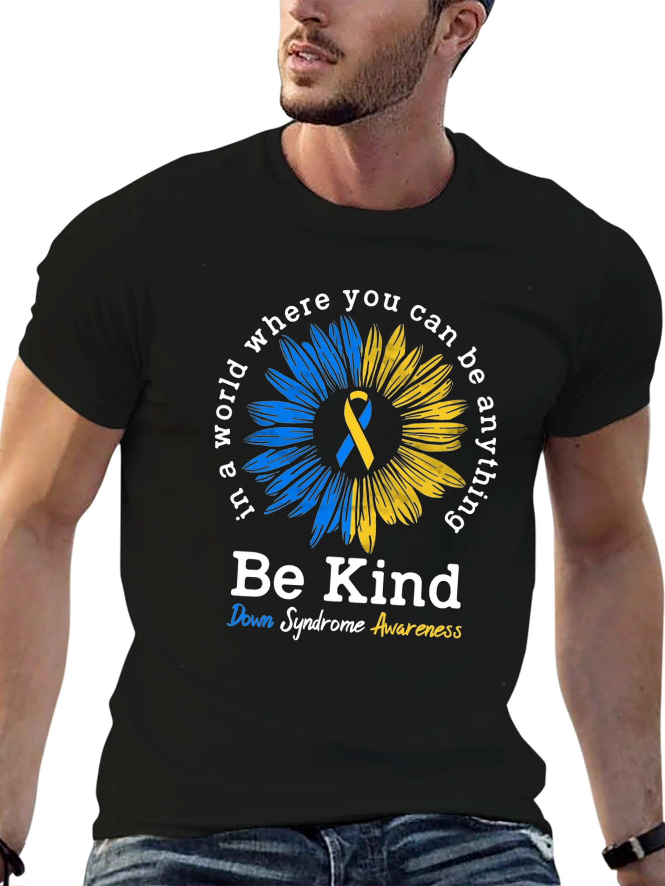 Be Kind Down Syndrome Awareness Sunflower T-Shirt