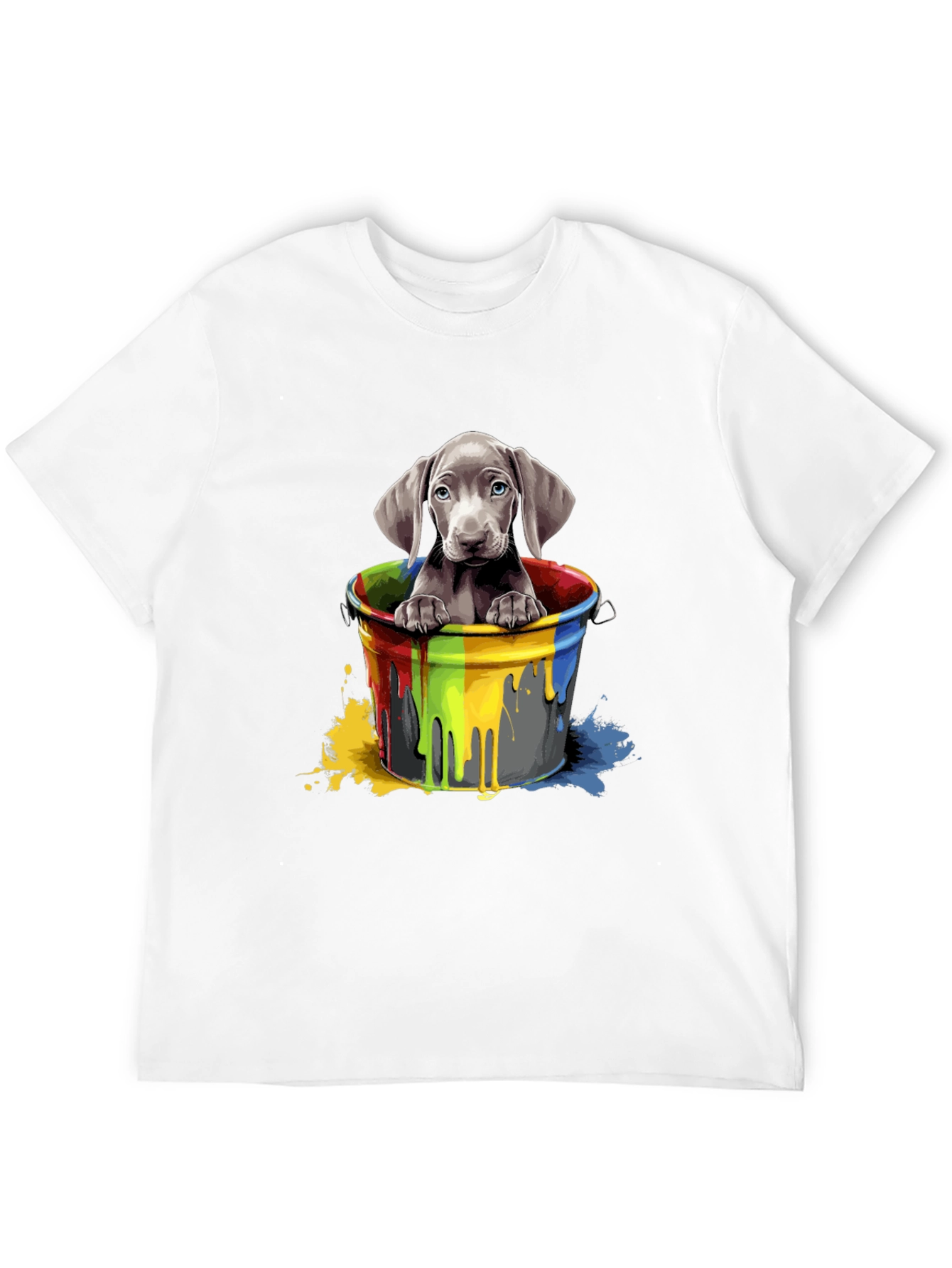Dog in Paint Bucket Graphic Tee - Black