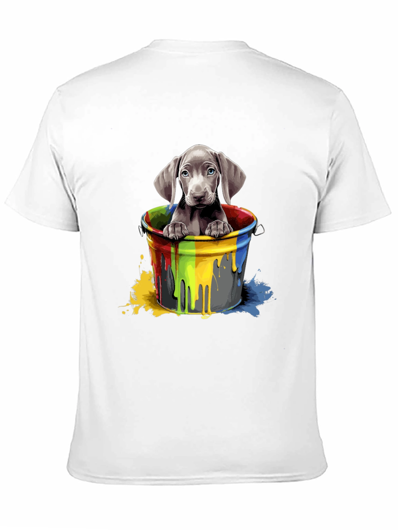Dog in Paint Bucket Graphic Tee - Black