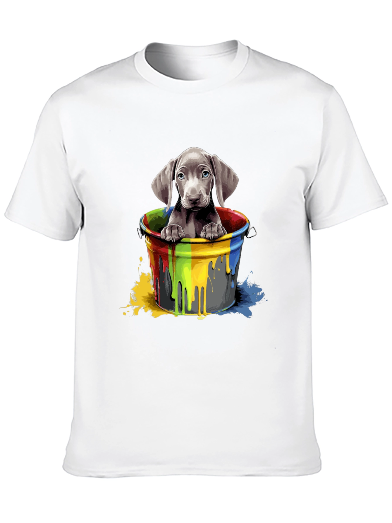 Dog in Paint Bucket Graphic Tee - Black