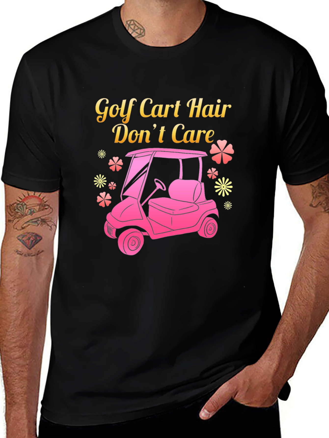 Golf Cart Hair Dont Care Tee