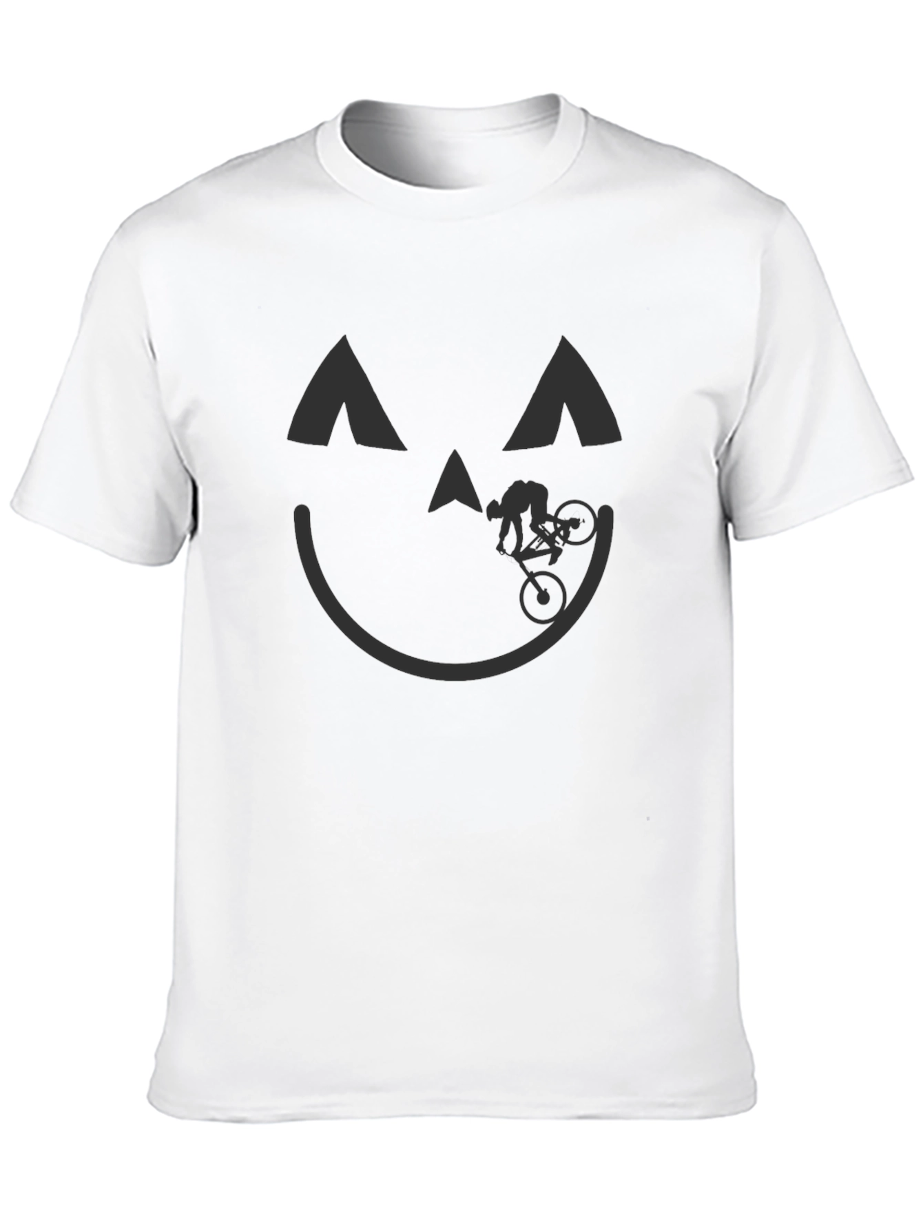 Pumpkin Face Biker T-Shirt - Halloween Ride Tee