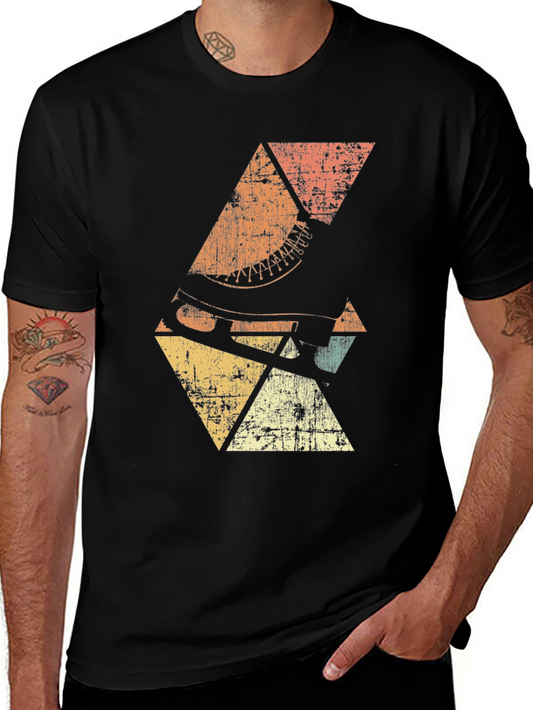 Retro Ice Skate Graphic T-Shirt - Vintage Style