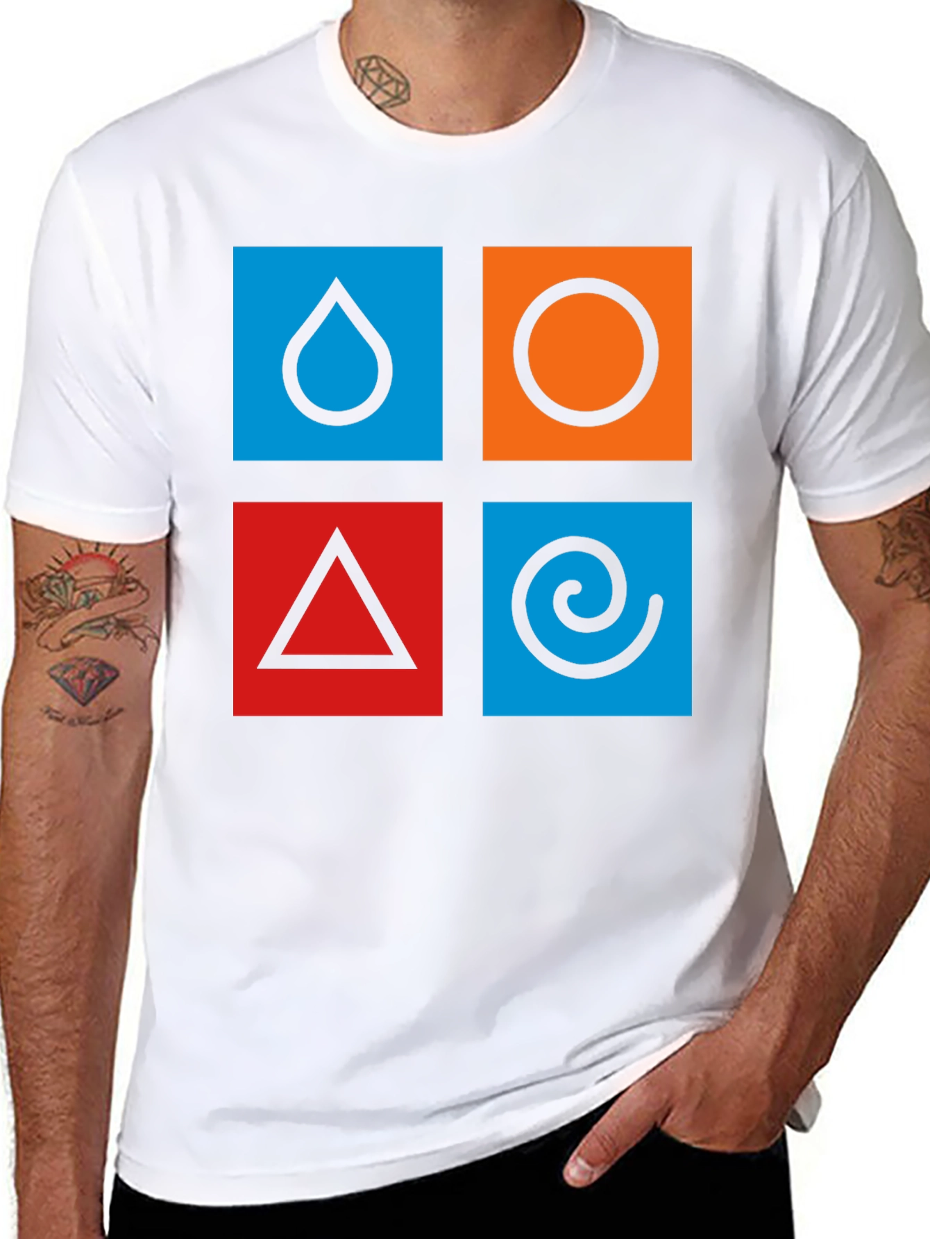 Elemental Symbol T-Shirt - Earth Air Fire Water