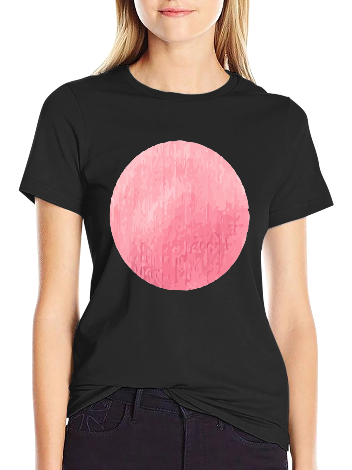 Pink Circle Graphic T-Shirt - Casual Style