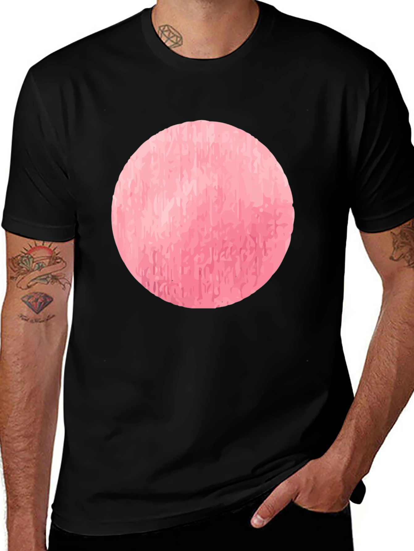 Pink Circle Graphic T-Shirt - Casual Style