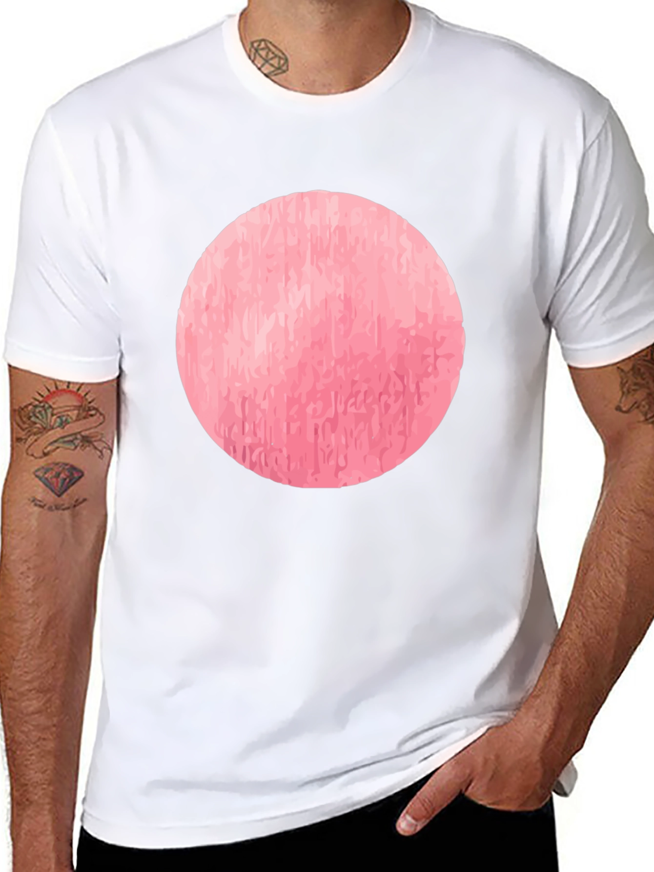 Pink Circle Graphic T-Shirt - Casual Style