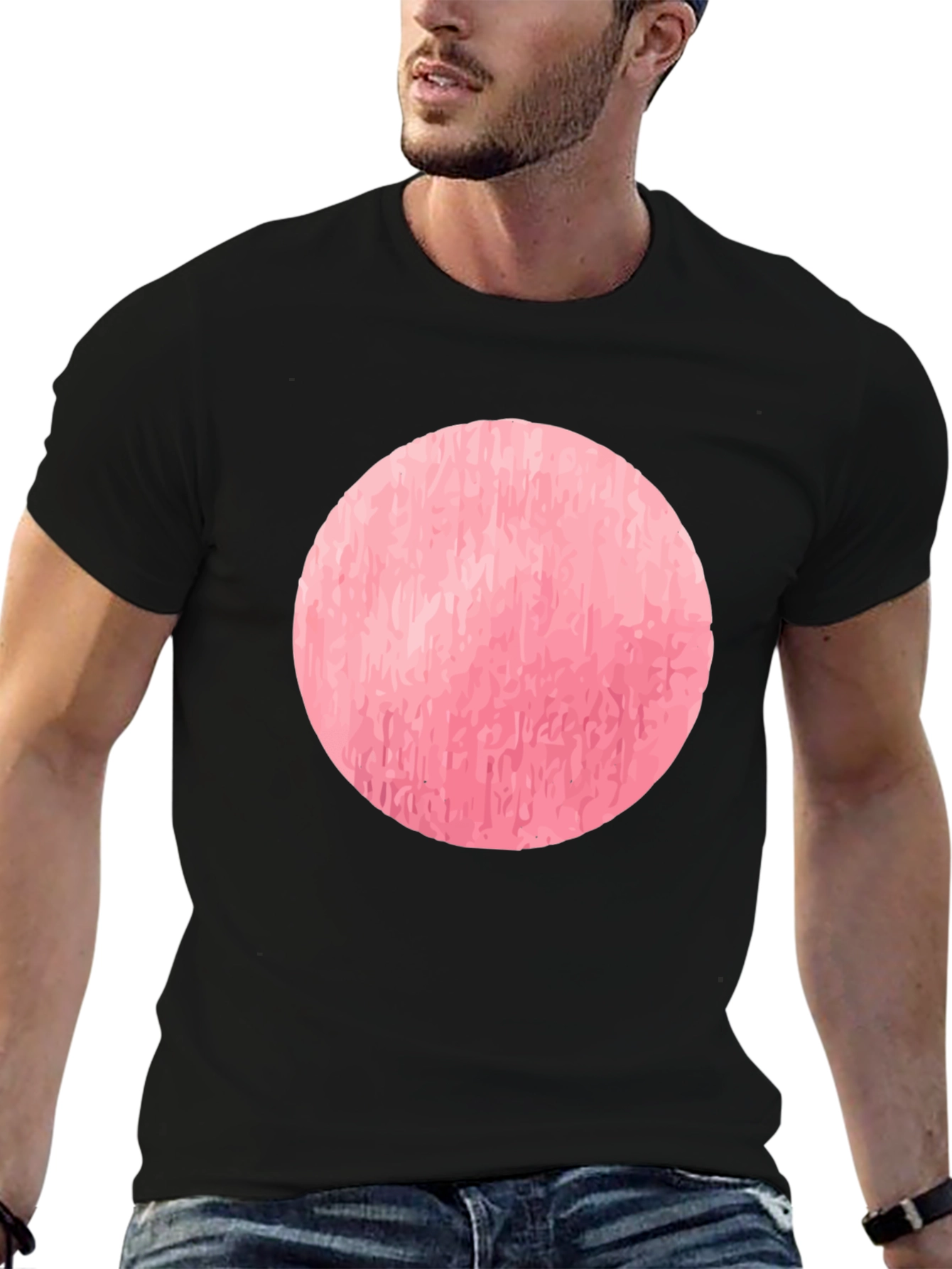 Pink Circle Graphic T-Shirt - Casual Style