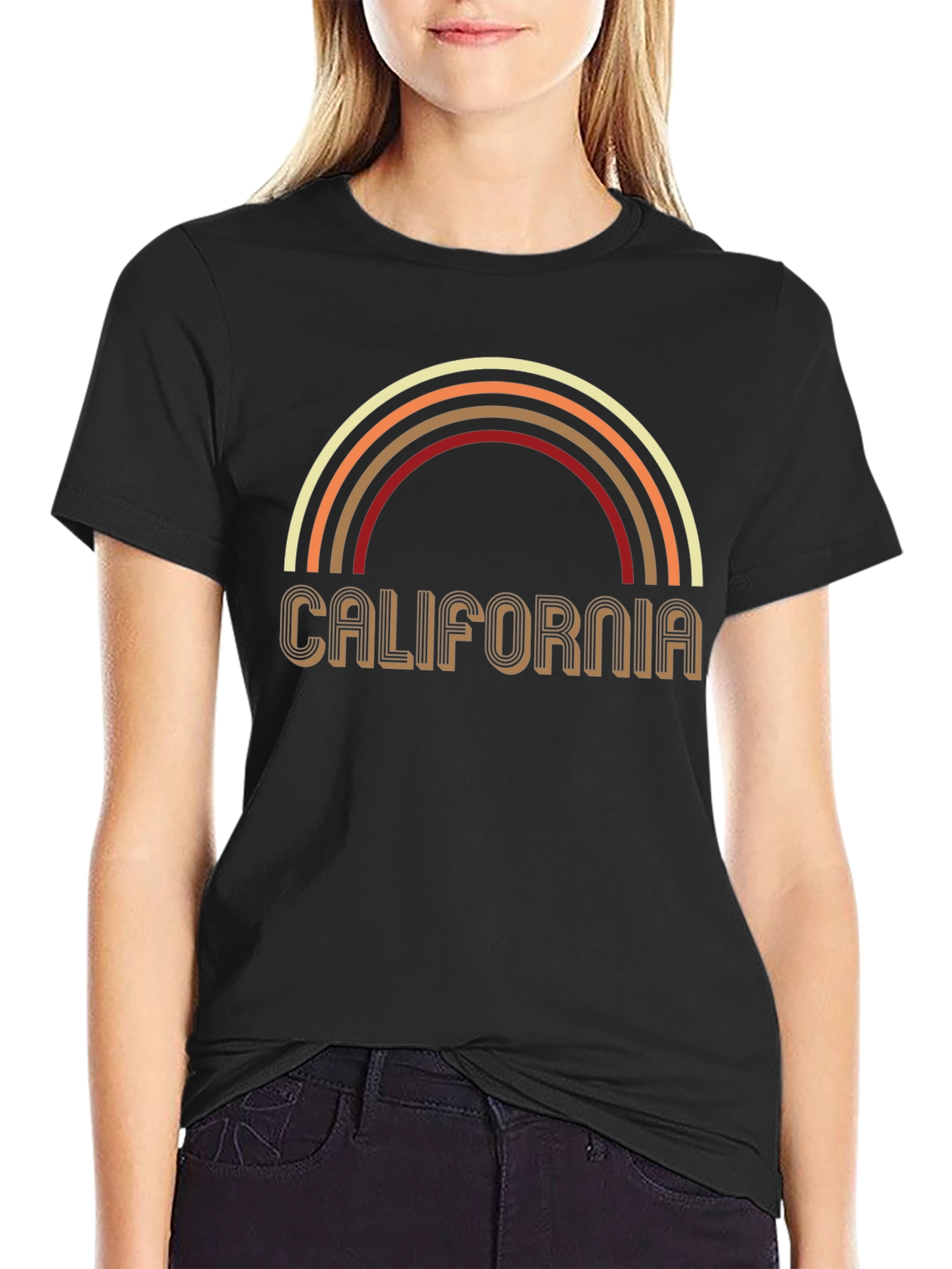 California Rainbow Graphic Print Tee