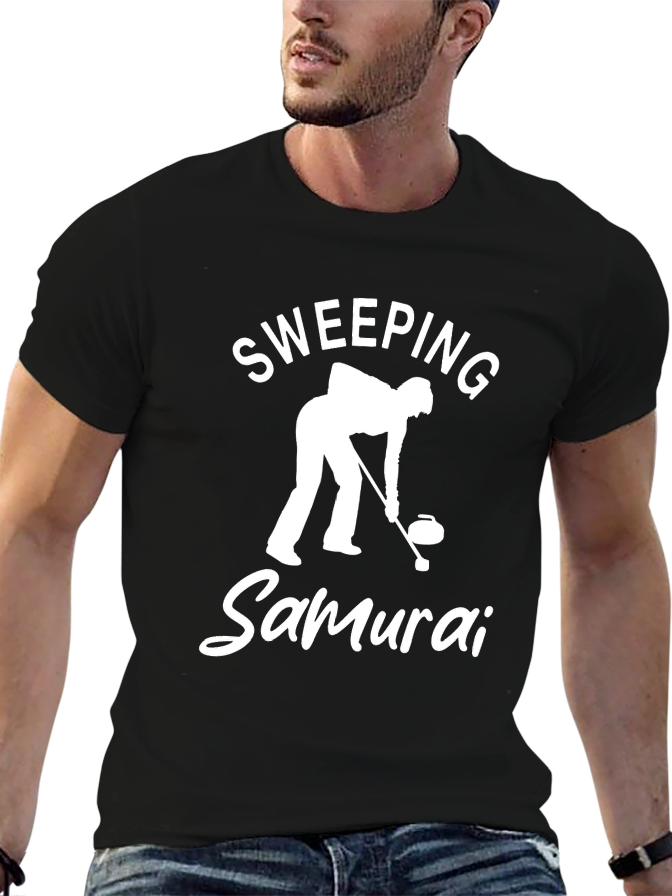 Sweeping Samurai Curling T-Shirt