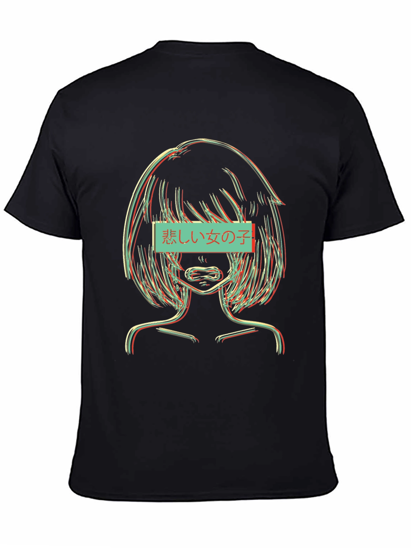 Sad Anime Girl Glitch T-Shirt