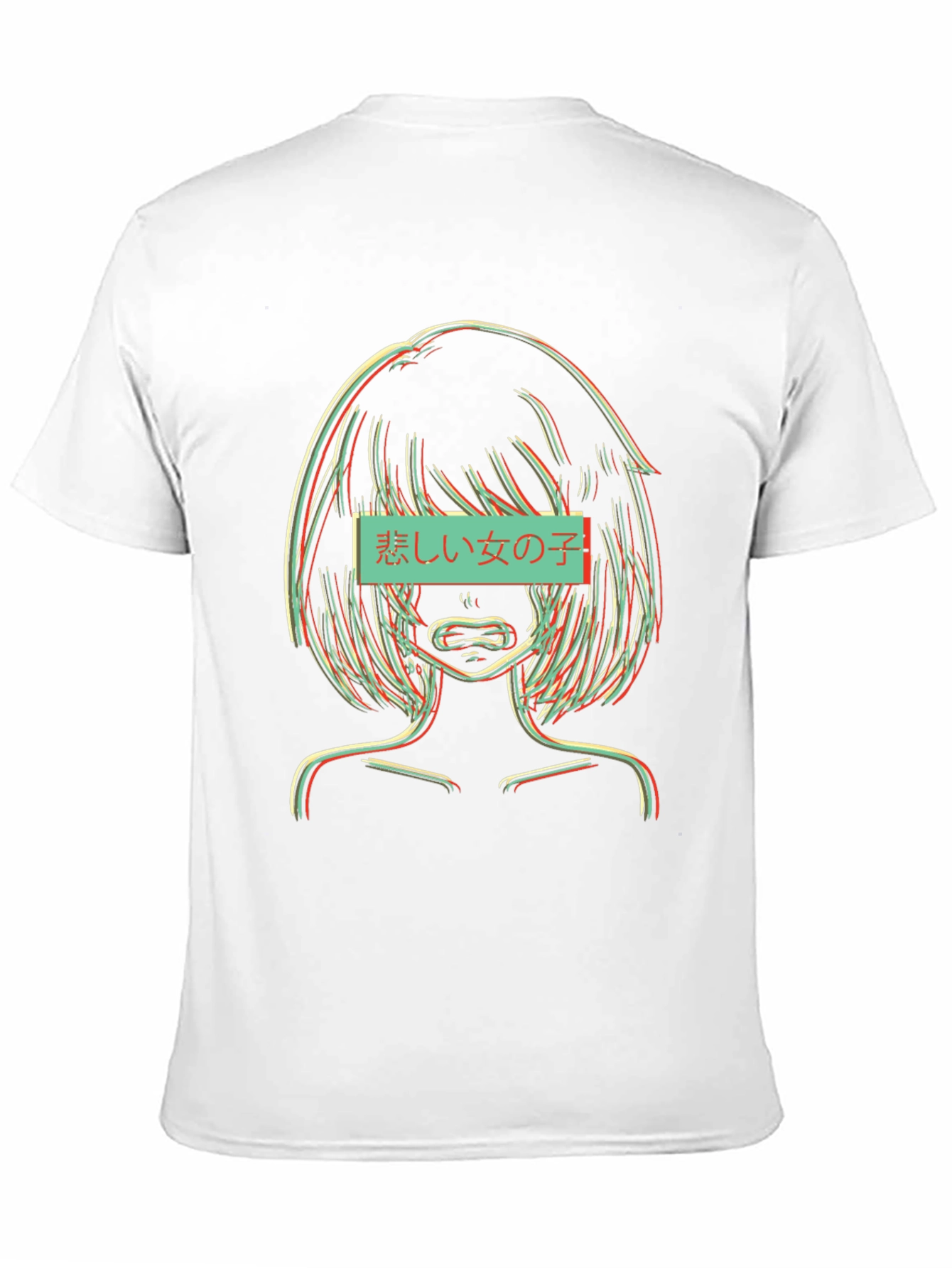 Sad Anime Girl Glitch T-Shirt