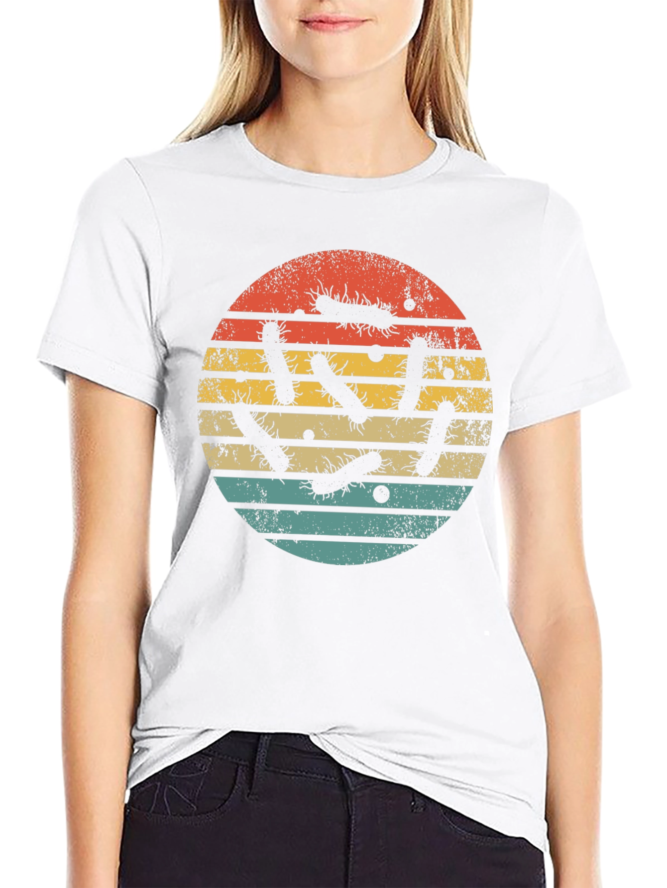 Retro Germs Sunset T-Shirt - Unique Microbiology Tee
