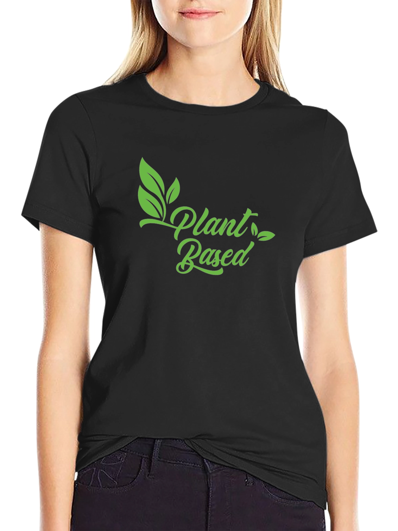 Plant Based Vegan T-Shirt - Green Print