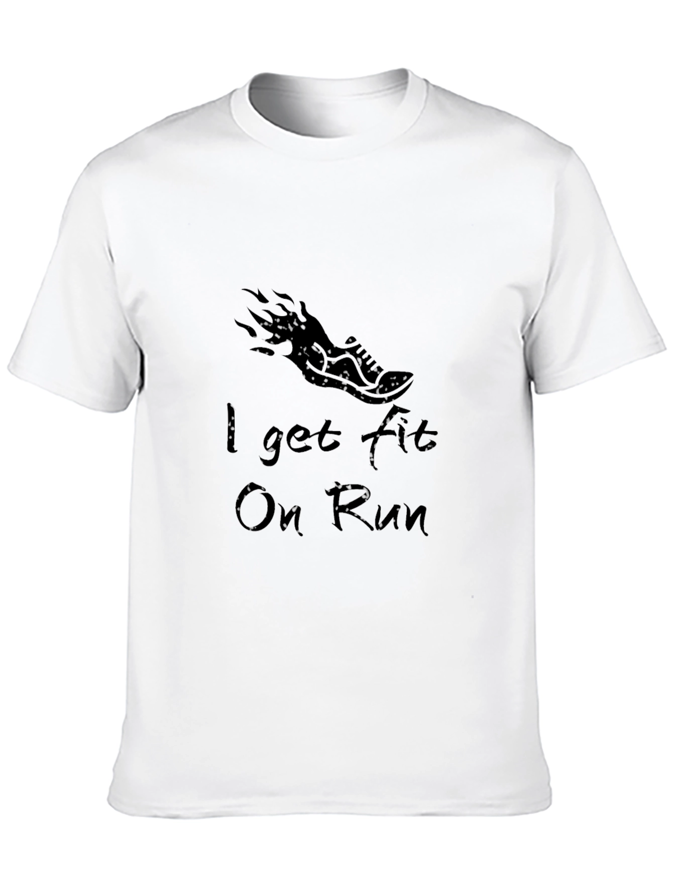 I Get Fit On Run Black Graphic Tee