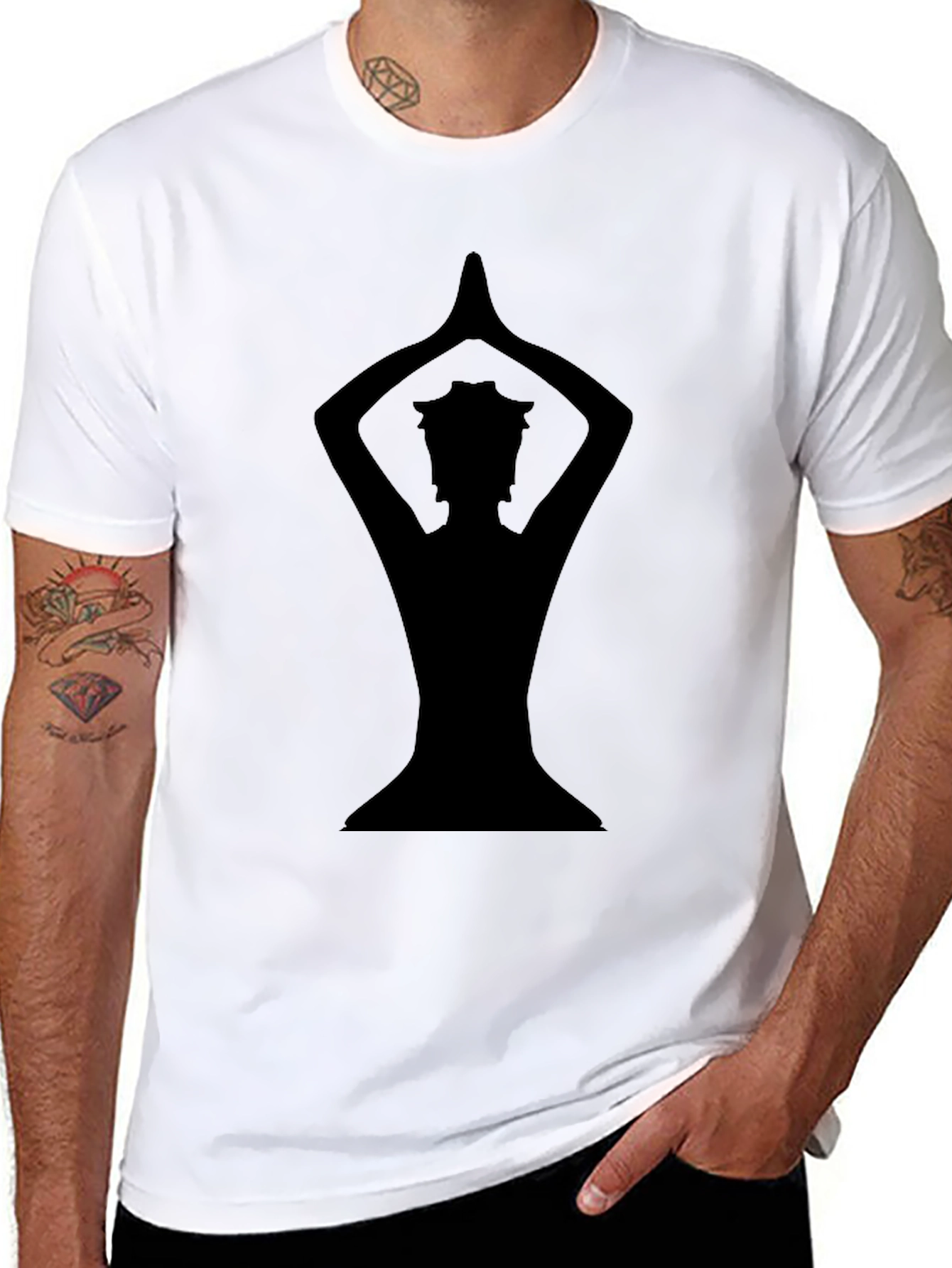 Yoga Silhouette Black Graphic Tee