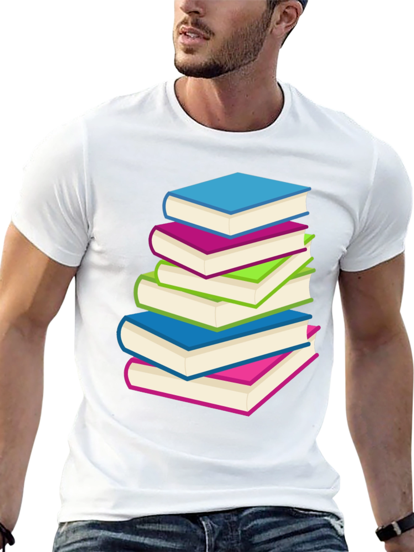 Stack of Books Graphic T-Shirt