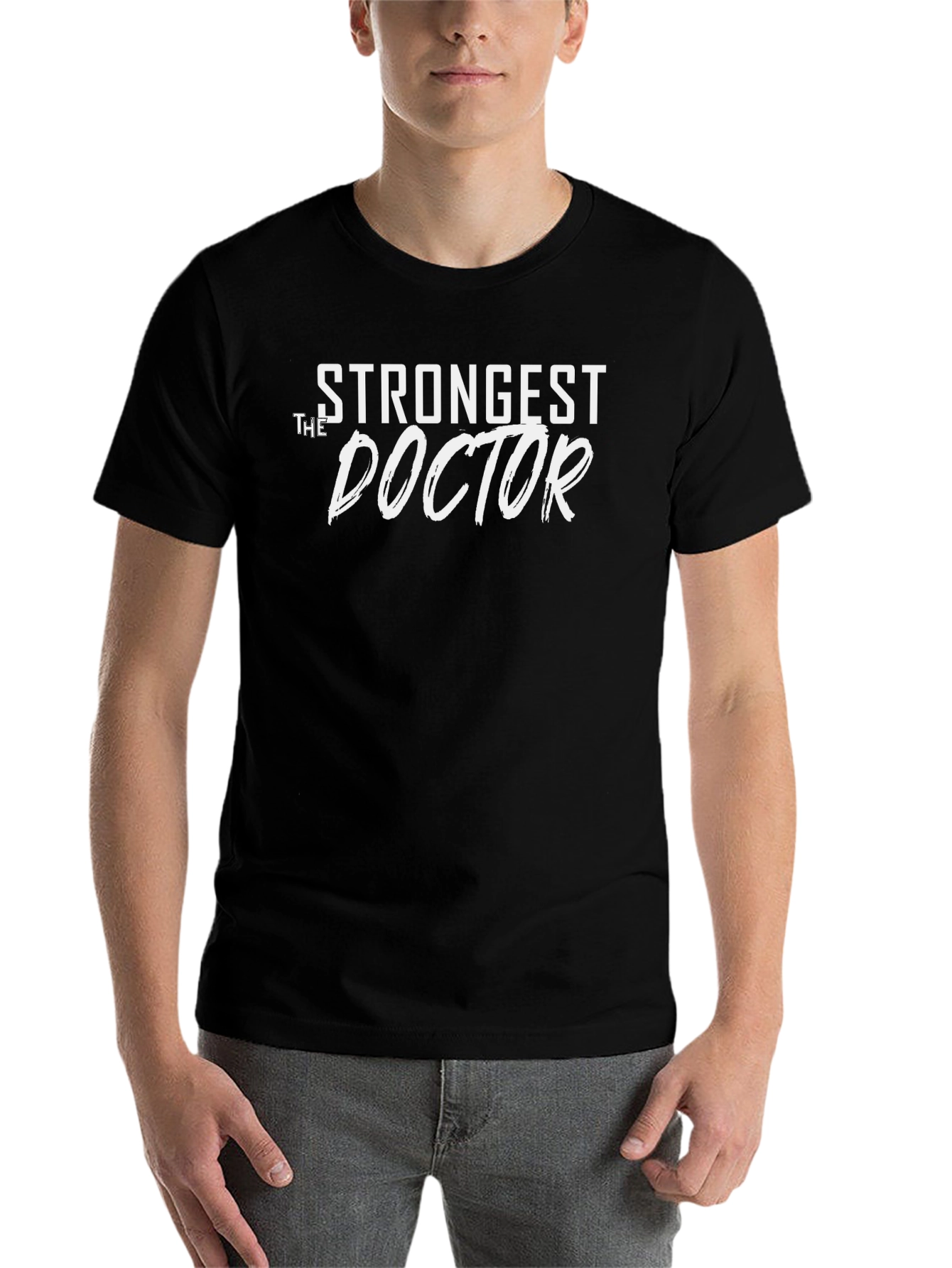 Strongest Doctor Graphic Tee - Black Cotton Blend