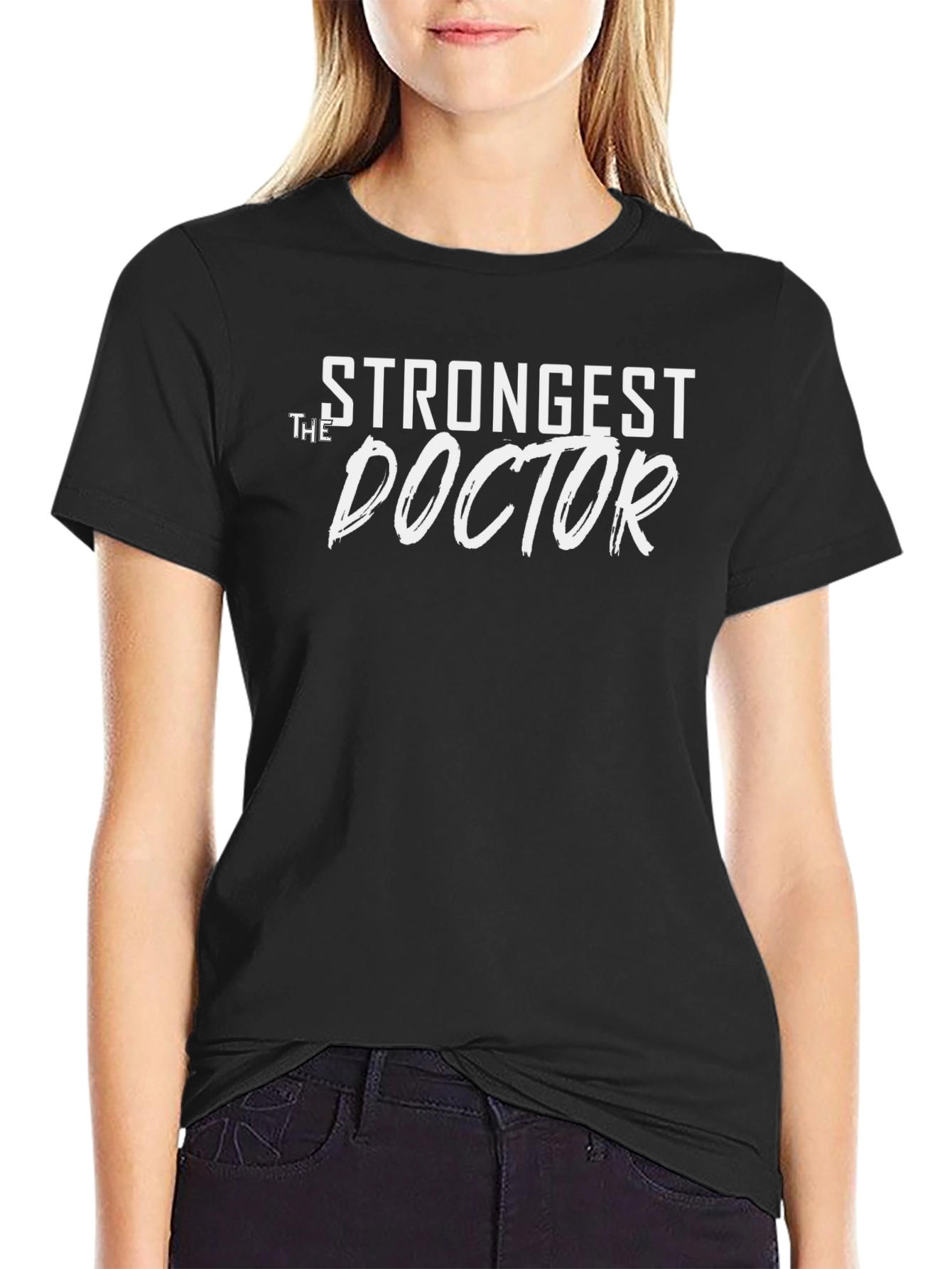 Strongest Doctor Graphic Tee - Black Cotton Blend