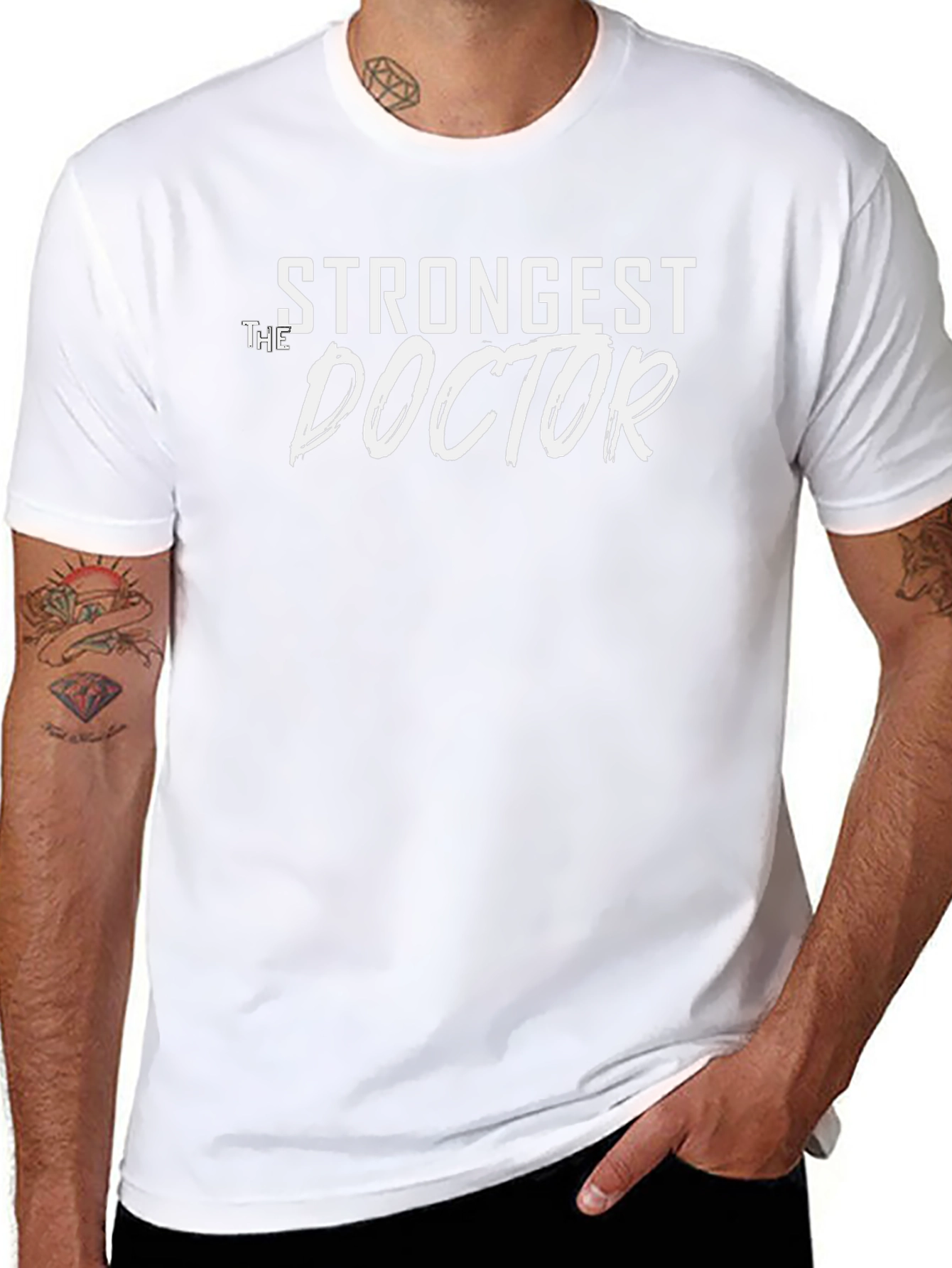 Strongest Doctor Graphic Tee - Black Cotton Blend