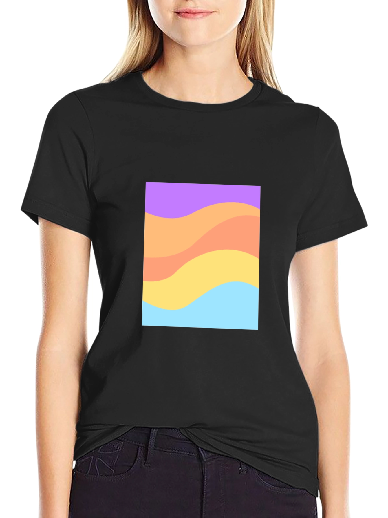 Retro Wave Graphic T-Shirt - Black