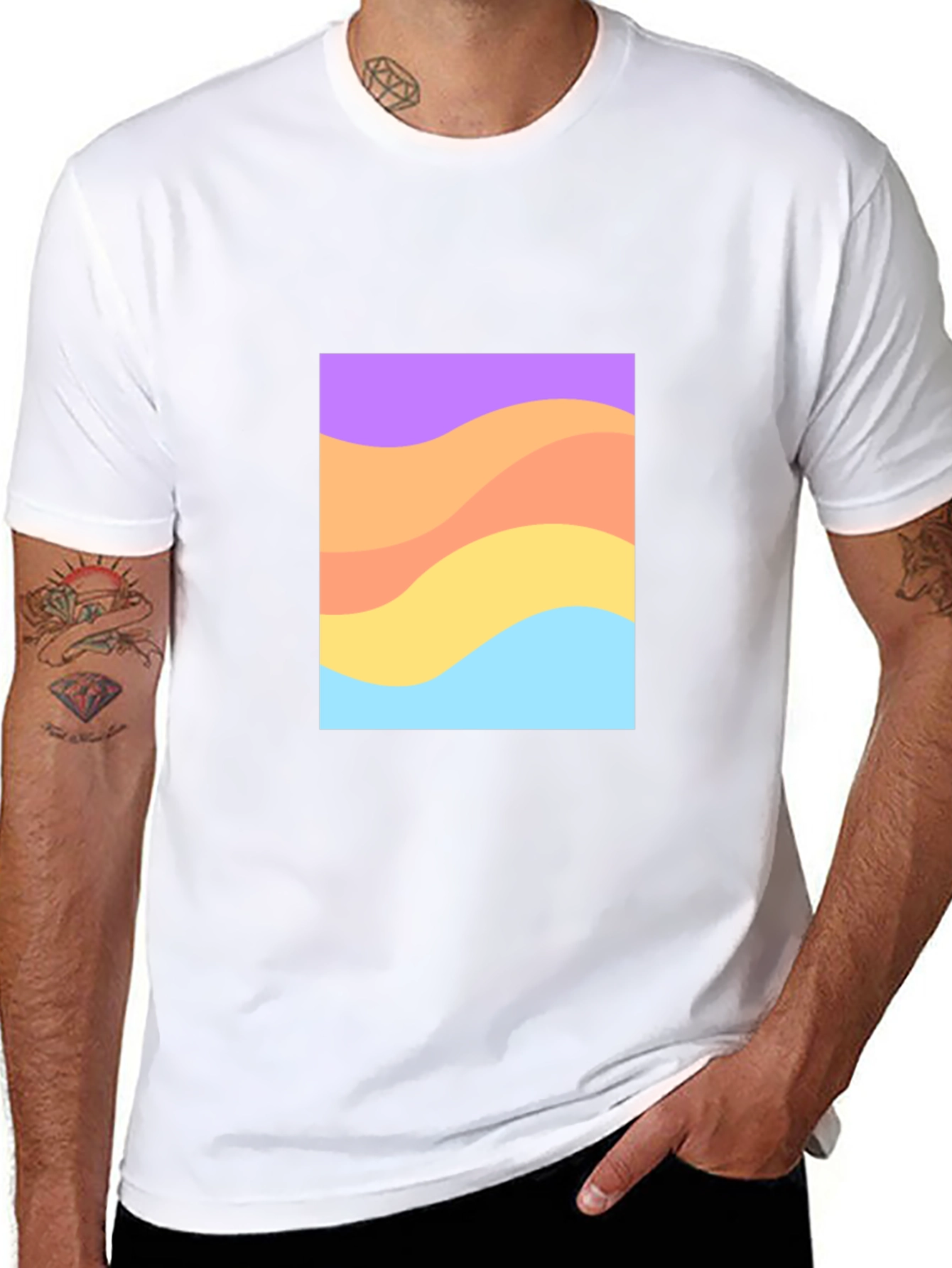 Retro Wave Graphic T-Shirt - Black