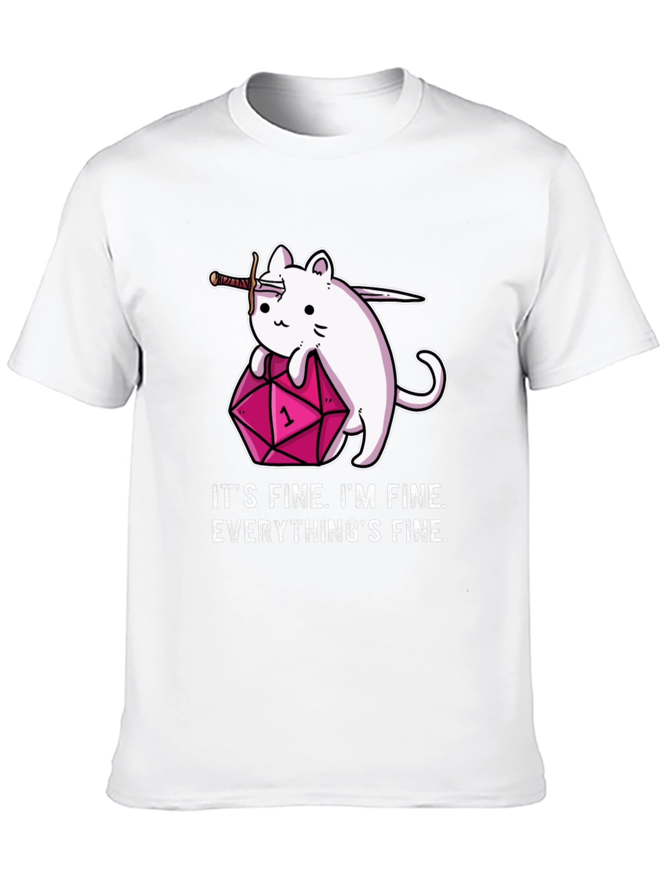 Its Fine Cat D&D T-Shirt
